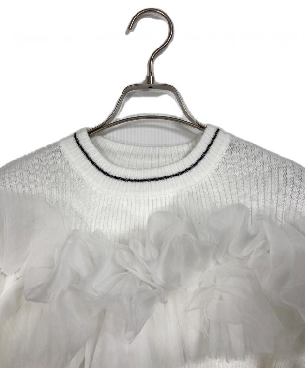 Bibiy. ／GISELLE TULLE KNITチュールレースニットホワイト 中古・古着通販】Bibily (ビビィ) GISELLE TULLE KNIT ジゼルチュール