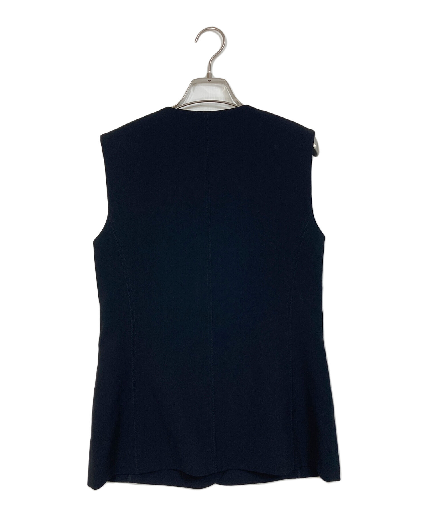 中古・古着通販】theory (セオリー) SATIN CREPE ZIGZAG VEST ブラック