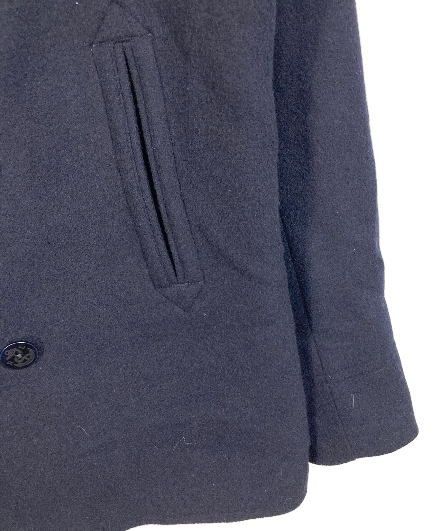 ラルフローレン メルトン ハーフコート サイズ42L ネイビー US古着 中古・古着通販】POLO RALPH LAUREN (ポロ・ラルフローレン) Pコート