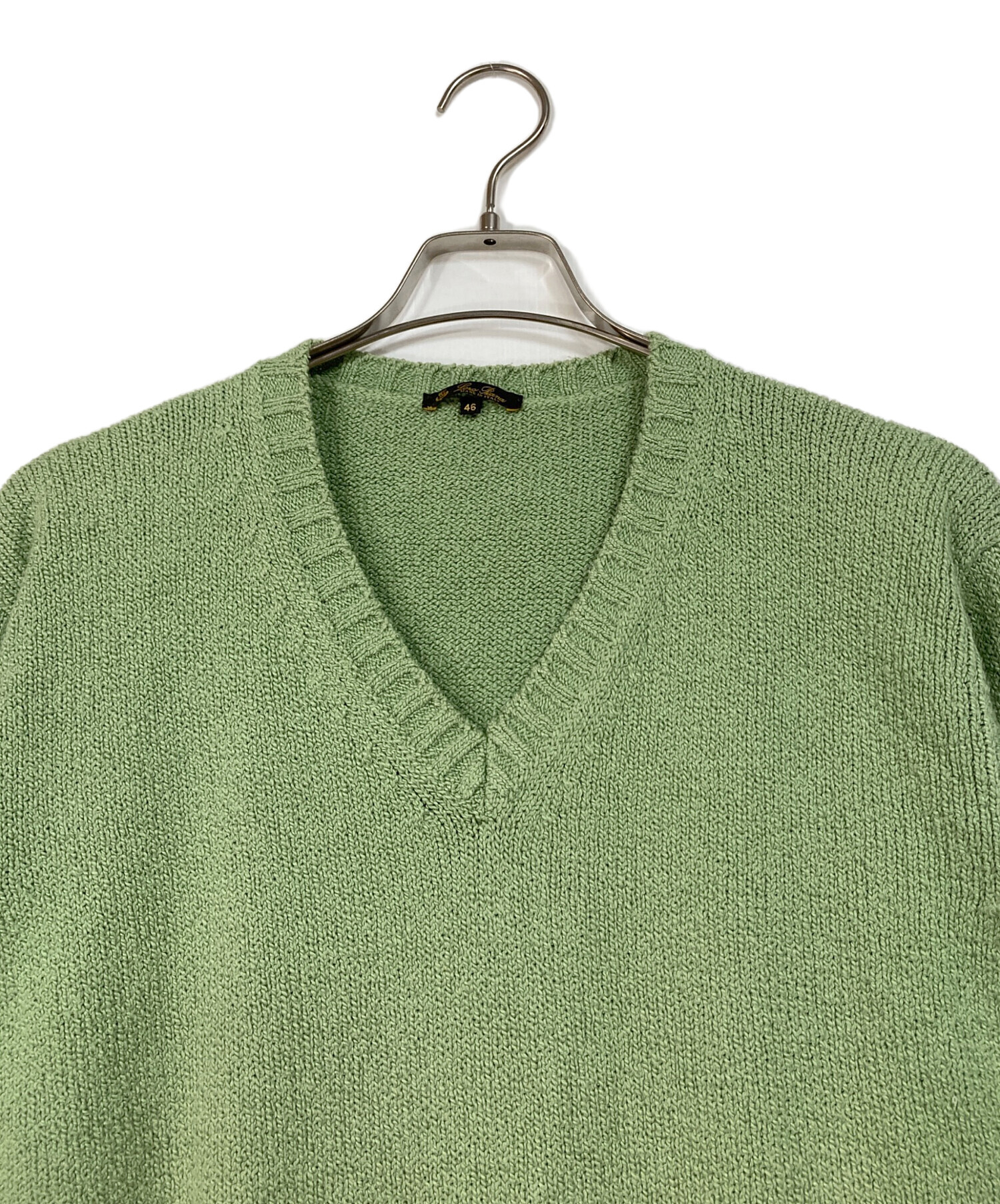 中古・古着通販】LORO PIANA (ロロピアーナ) コットンVネックニット 黄