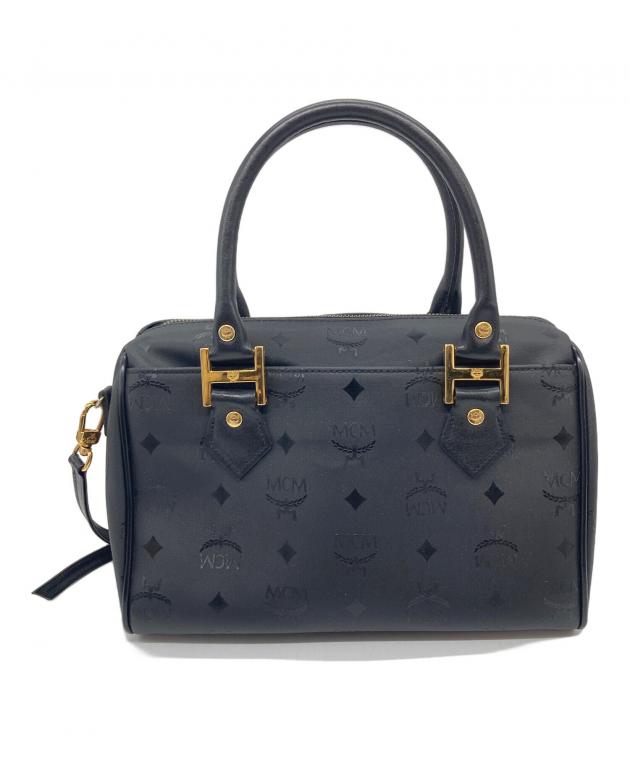 MCM　ナイロン ブラック ボストンバッグ ゴールド金具 中古・古着通販】MCM (エムシーエム) ミニボストンバッグ 2WAYバッグ