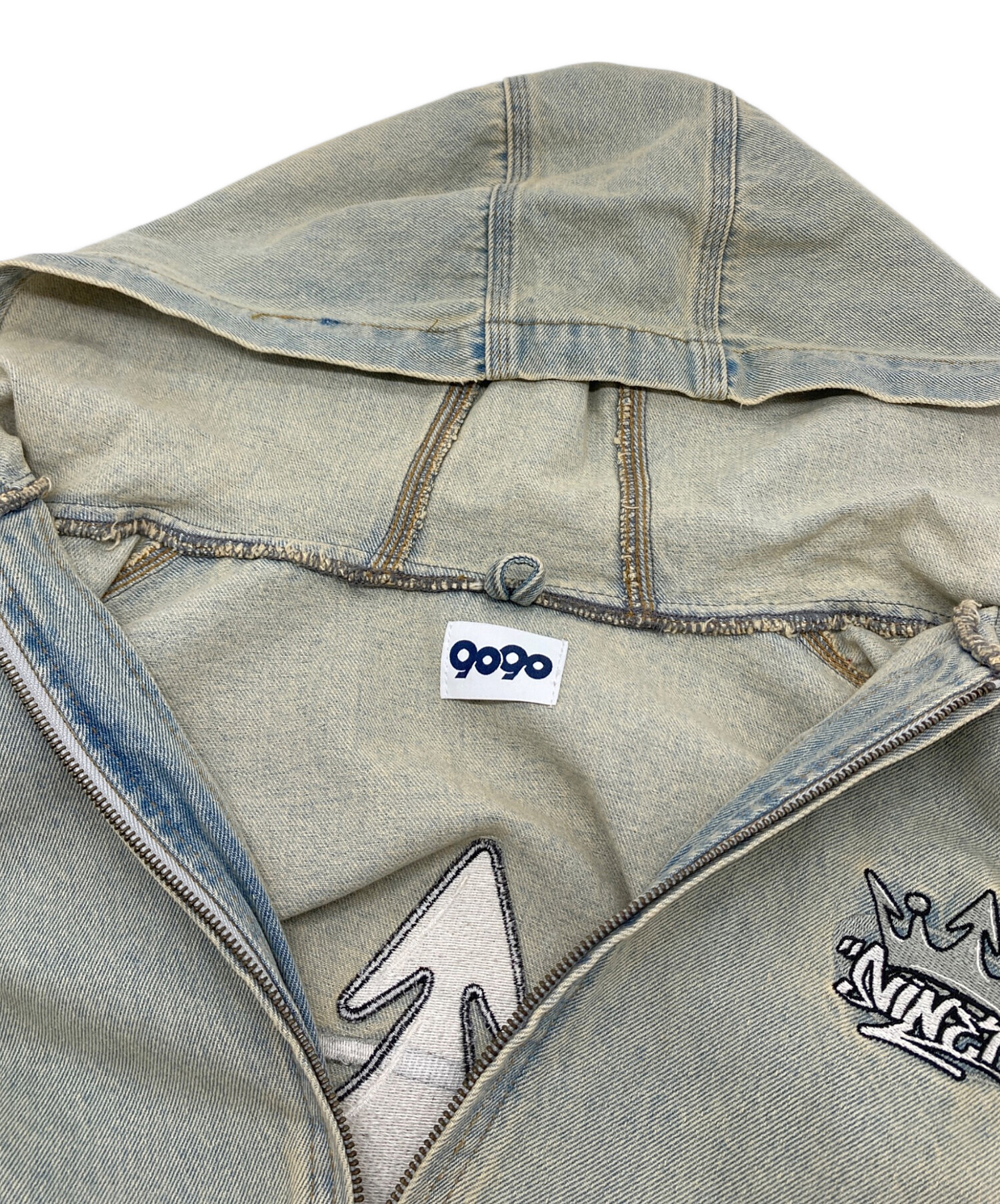 中古・古着通販】9090 (9090) King Logo Vintage Denim Hoodie キング