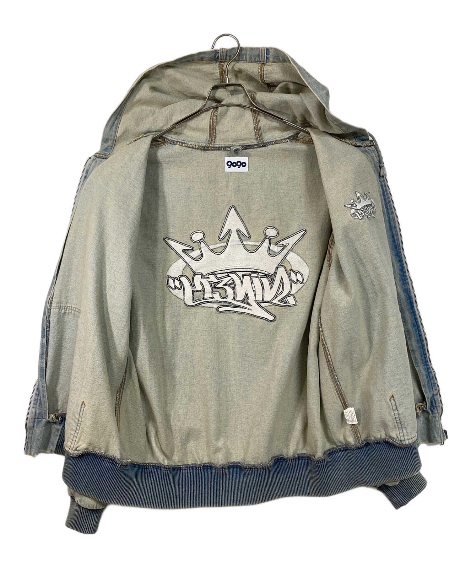 中古・古着通販】9090 (9090) King Logo Vintage Denim Hoodie キング
