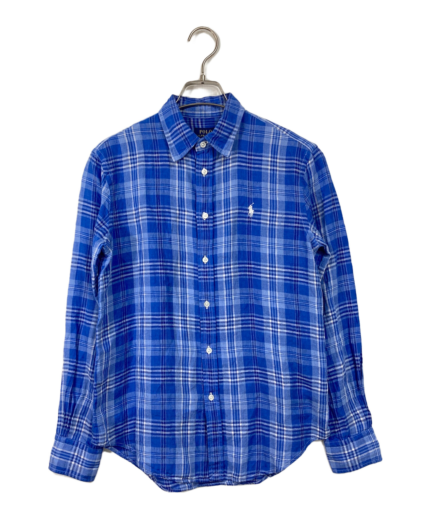 現行 ポロラルフローレン リネン シャツ 長袖 羽織り ポニー刺繍 紺 XL 中古・古着通販】POLO RALPH LAUREN (ポロ・ラルフローレン) リネン
