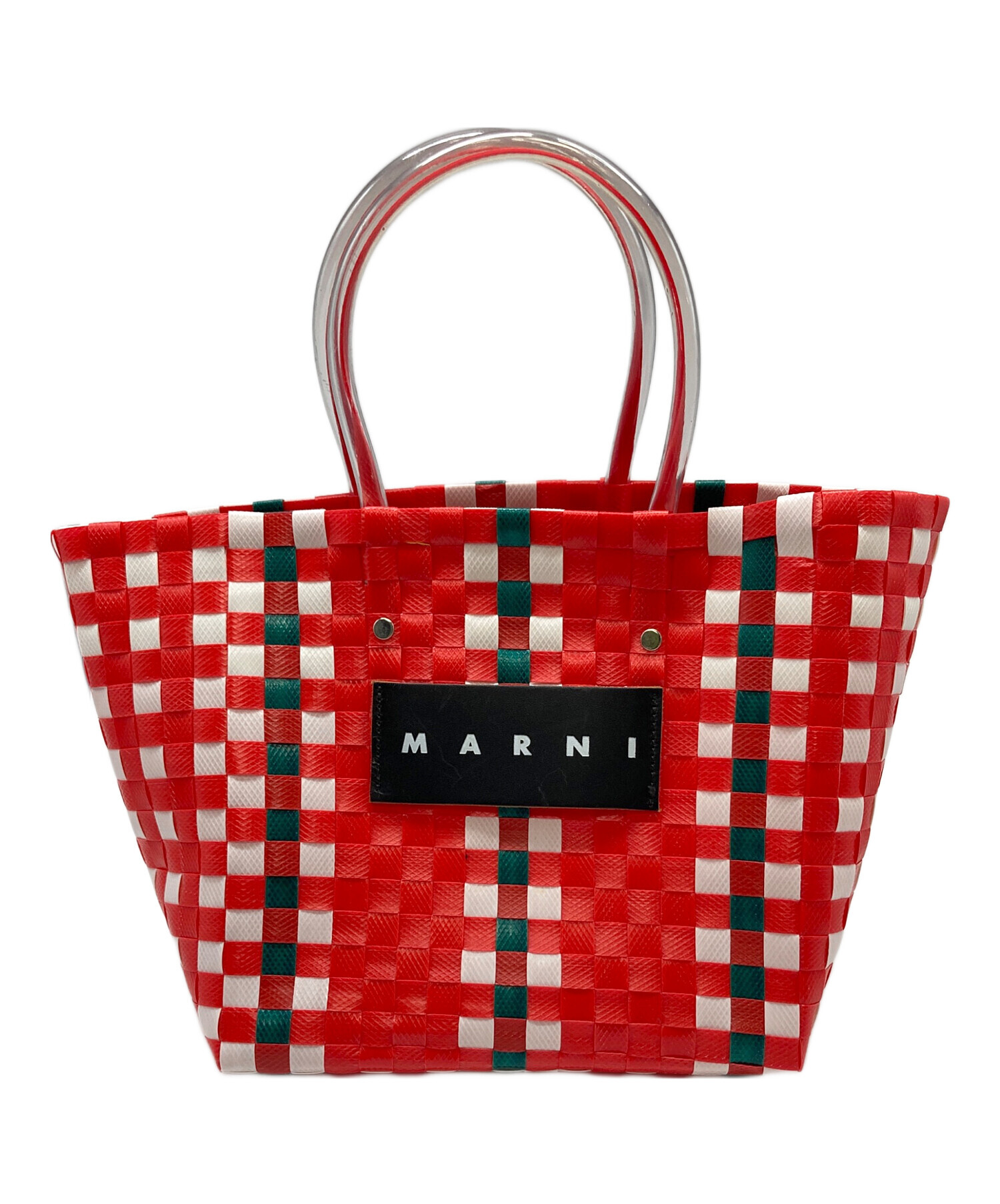 MARNI マルニマーケットピクニックバッグ　赤 中古・古着通販】MARNI (マルニ) ピクニックバッグ レッド｜ブランド