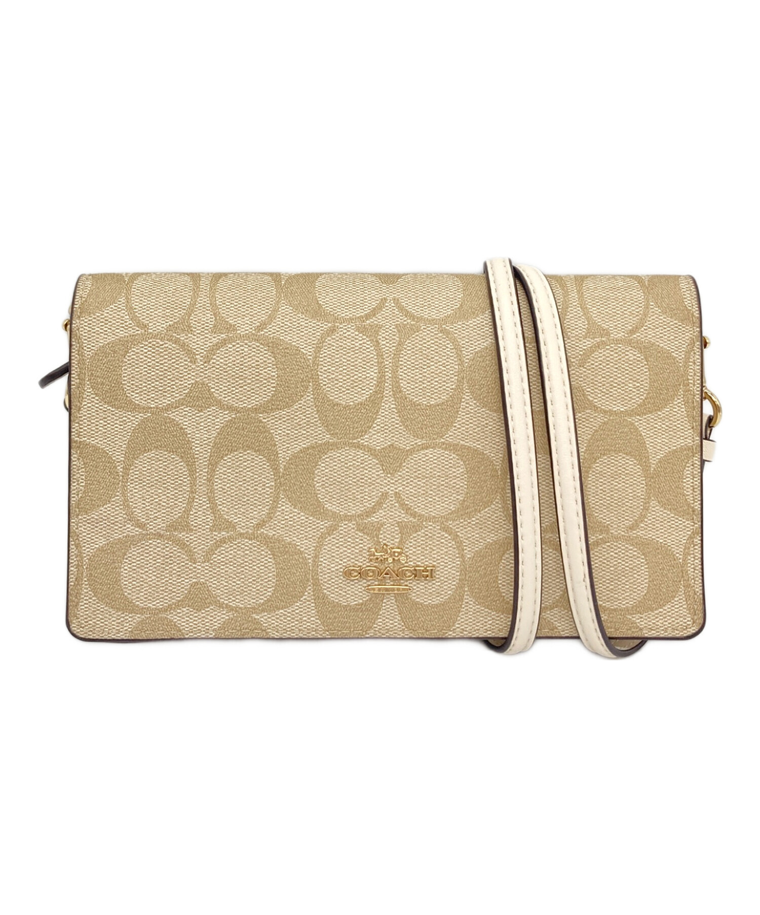 中古・古着通販】COACH (コーチ) 長財布 ショルダー財布 アイボリー 