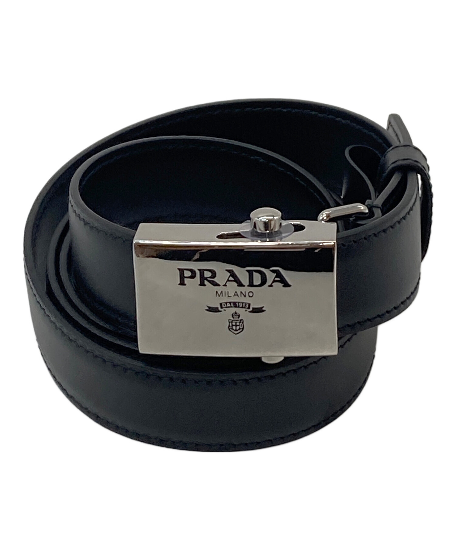 中古・古着通販】PRADA (プラダ) ロゴバックル レザーベルト