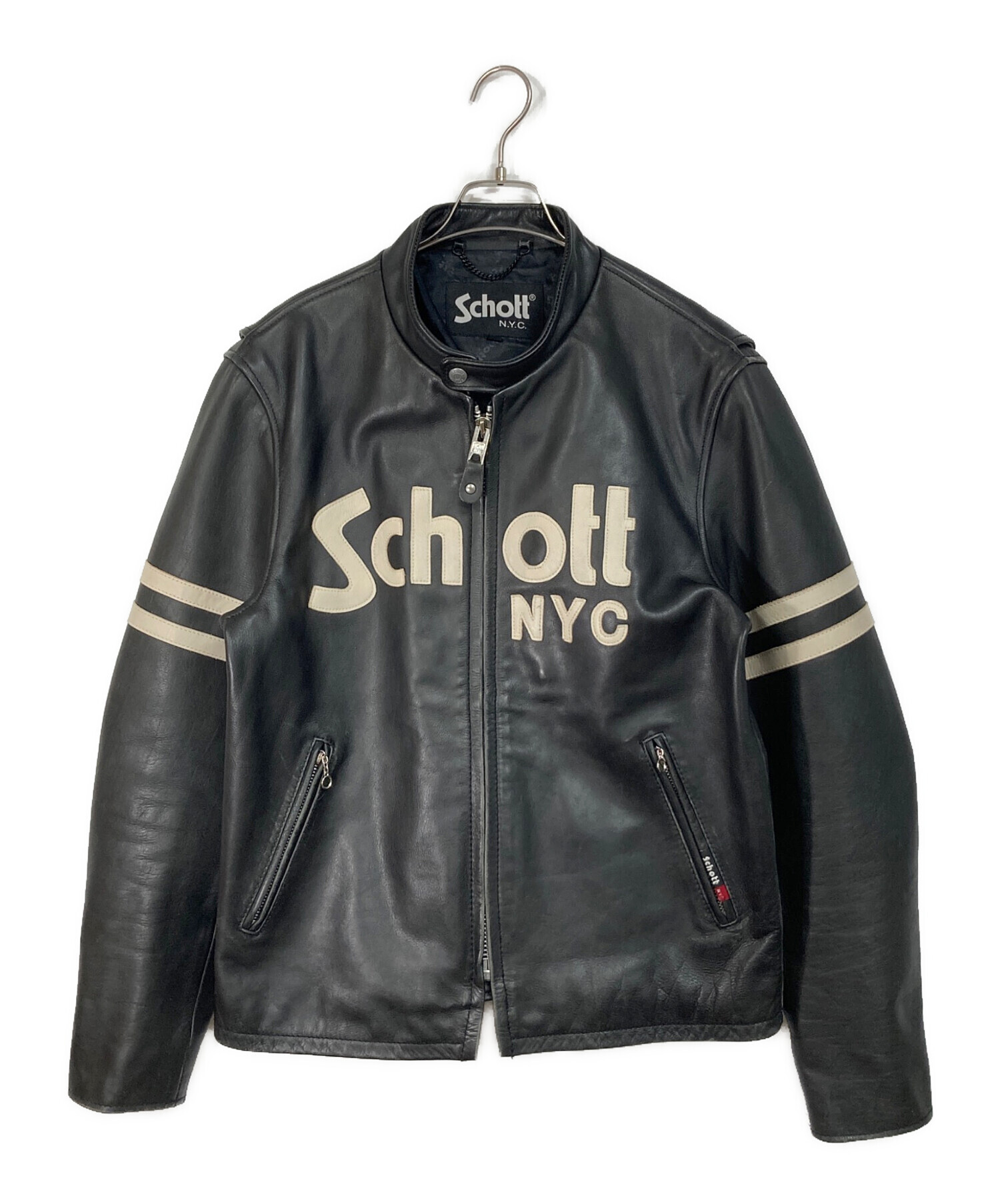 く*び様 極美品 Schott ショット カフェレーサー 本革 レザージャケット 中古・古着通販】Schott (ショット) カフェレーサージャケット
