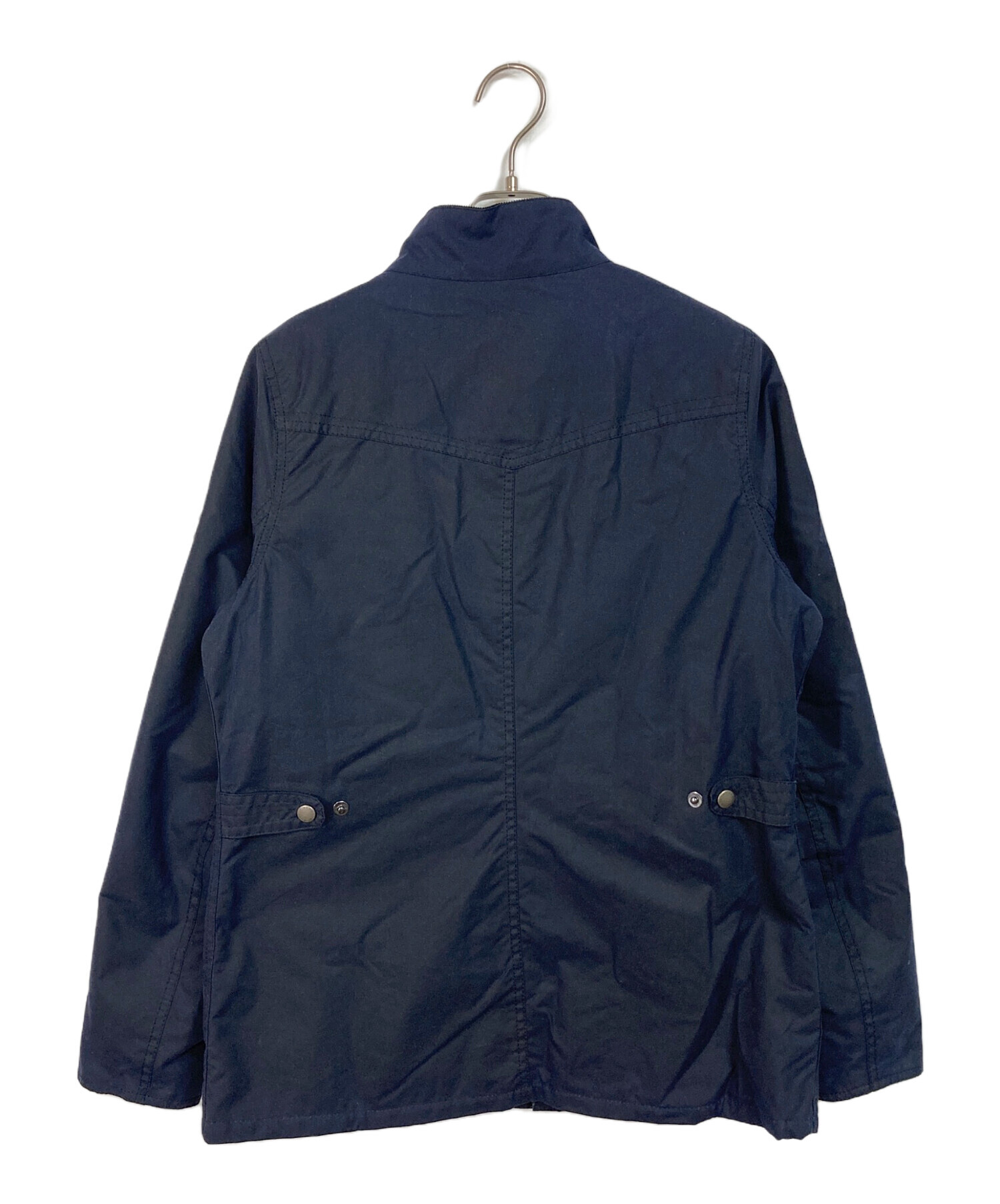 【美品】Barbour バブアー オイルドジャケットモッズコートネイビーロゴ 中古・古着通販】Barbour (バブアー) スタンドカラーオイルド