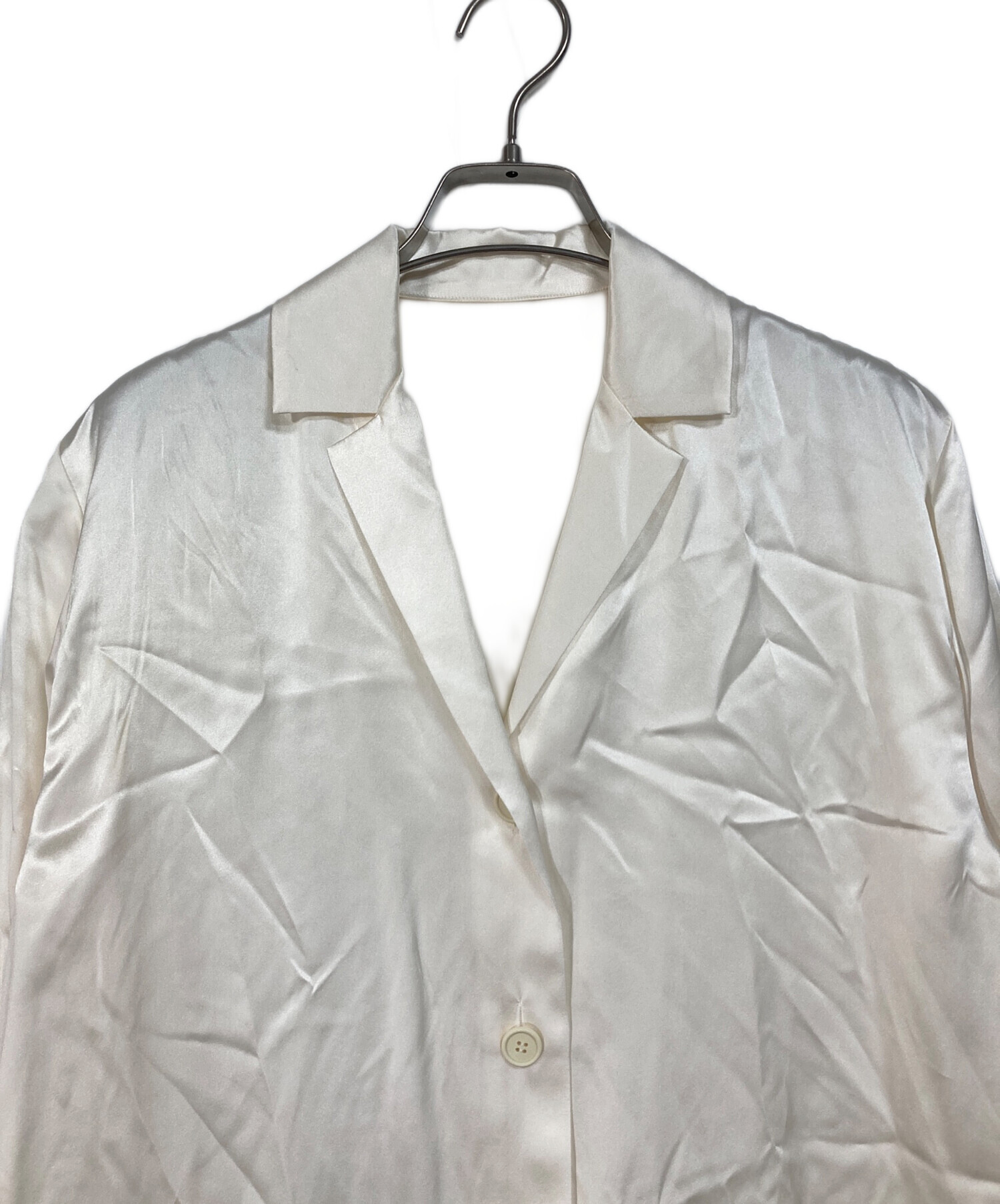 【hotikiss 】yo biotop ／シルクシャツ ホワイト 中古・古着通販】yo BIOTOP (ヨー ビオトープ) シルクシャツ 日本製