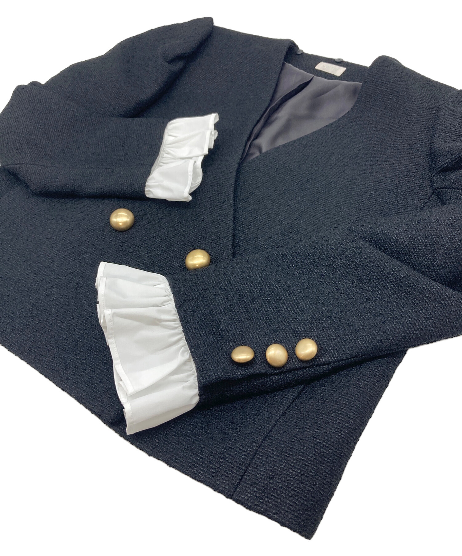 中古・古着通販】cygne (シーニュ) ツイードジャケット ブラック