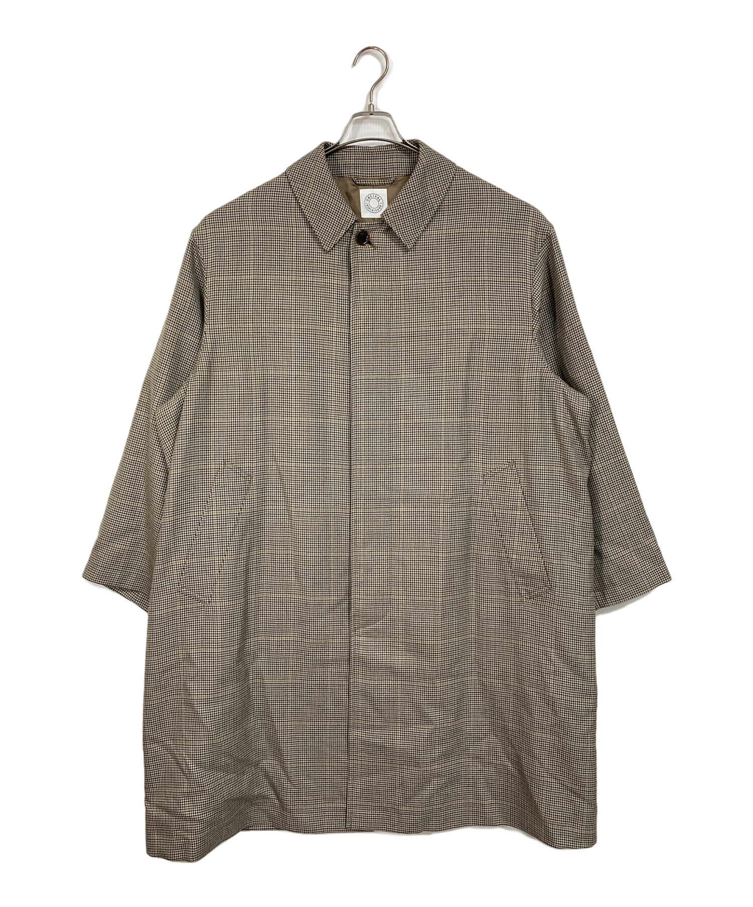 ぴ*ー様 新品★オーシバル★ウールチェックバルマカーンコート★ベージュ4 中古・古着通販】ORCIVAL (オーシバル) ウールチェック バルマカーン