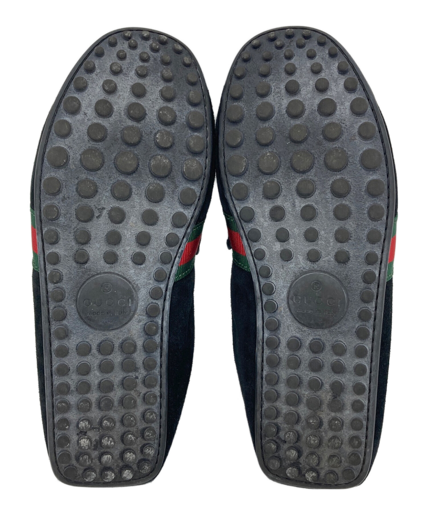 グッチ　フラット　ドライビングシューズ　シェリーライン　ビー　ブラック　レザー 中古・古着通販】GUCCI (グッチ) シェリーラインドライビングシューズ