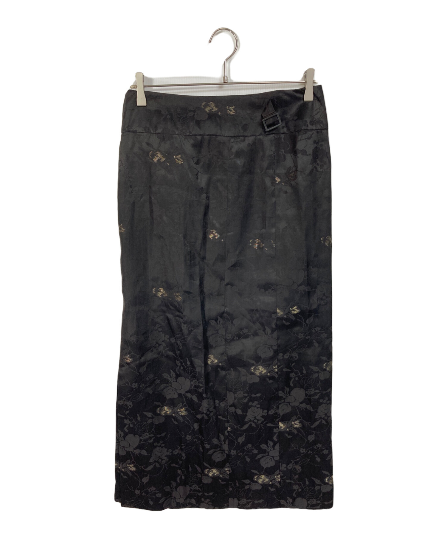 KENZO ケンゾー 花柄 シルク スカート 中古・古着通販】KENZO (ケンゾー) シルクスカート ブラック サイズ:42