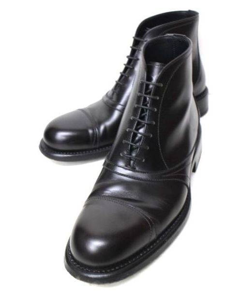 中古・古着通販】PRADA (プラダ) レザーチャッカブーツ ブラック 