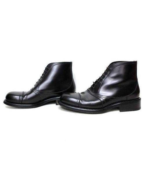 中古・古着通販】PRADA (プラダ) レザーチャッカブーツ ブラック 