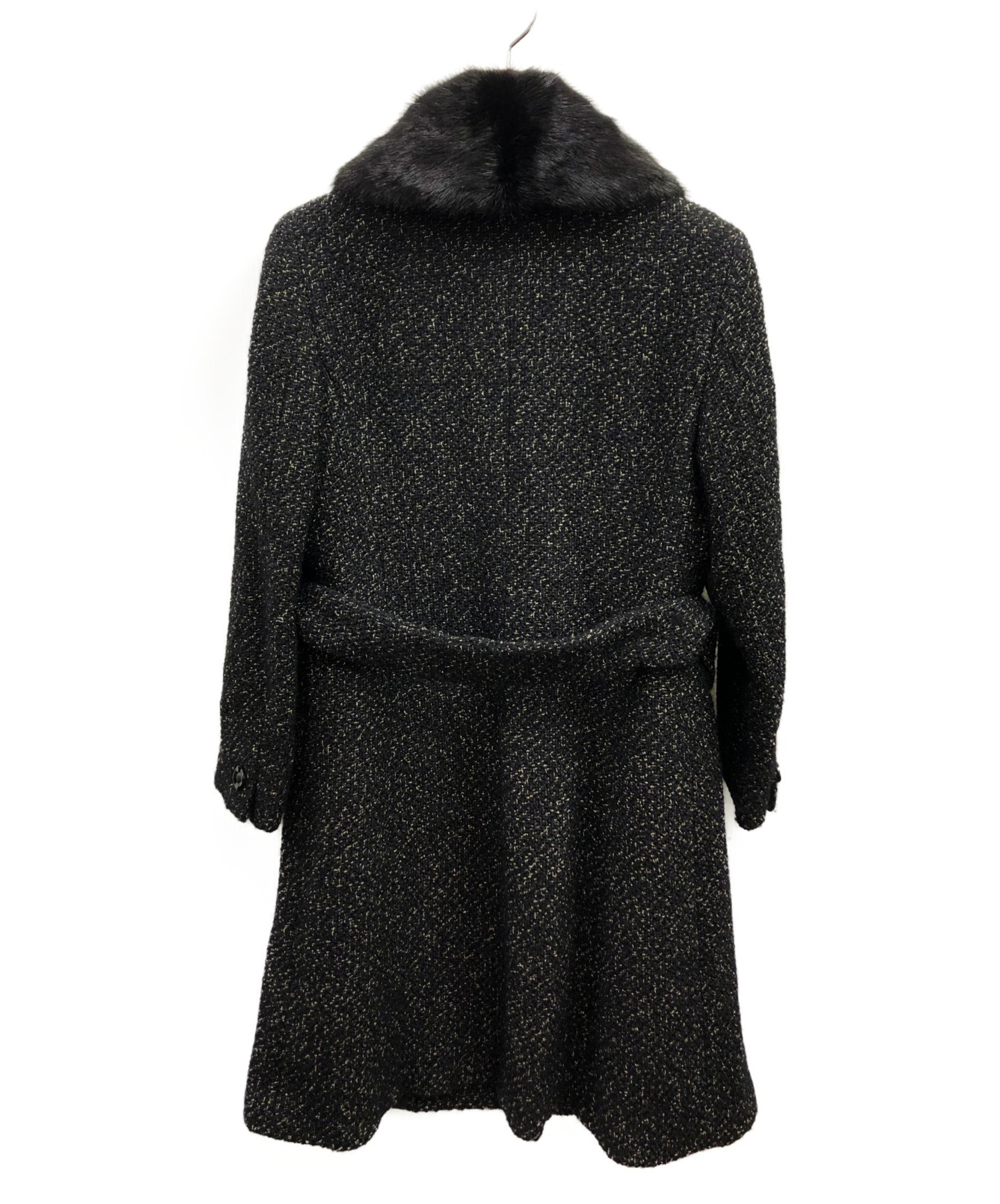 中古・古着通販】MaxMara (マックスマーラ) ツイードコート ブラック 