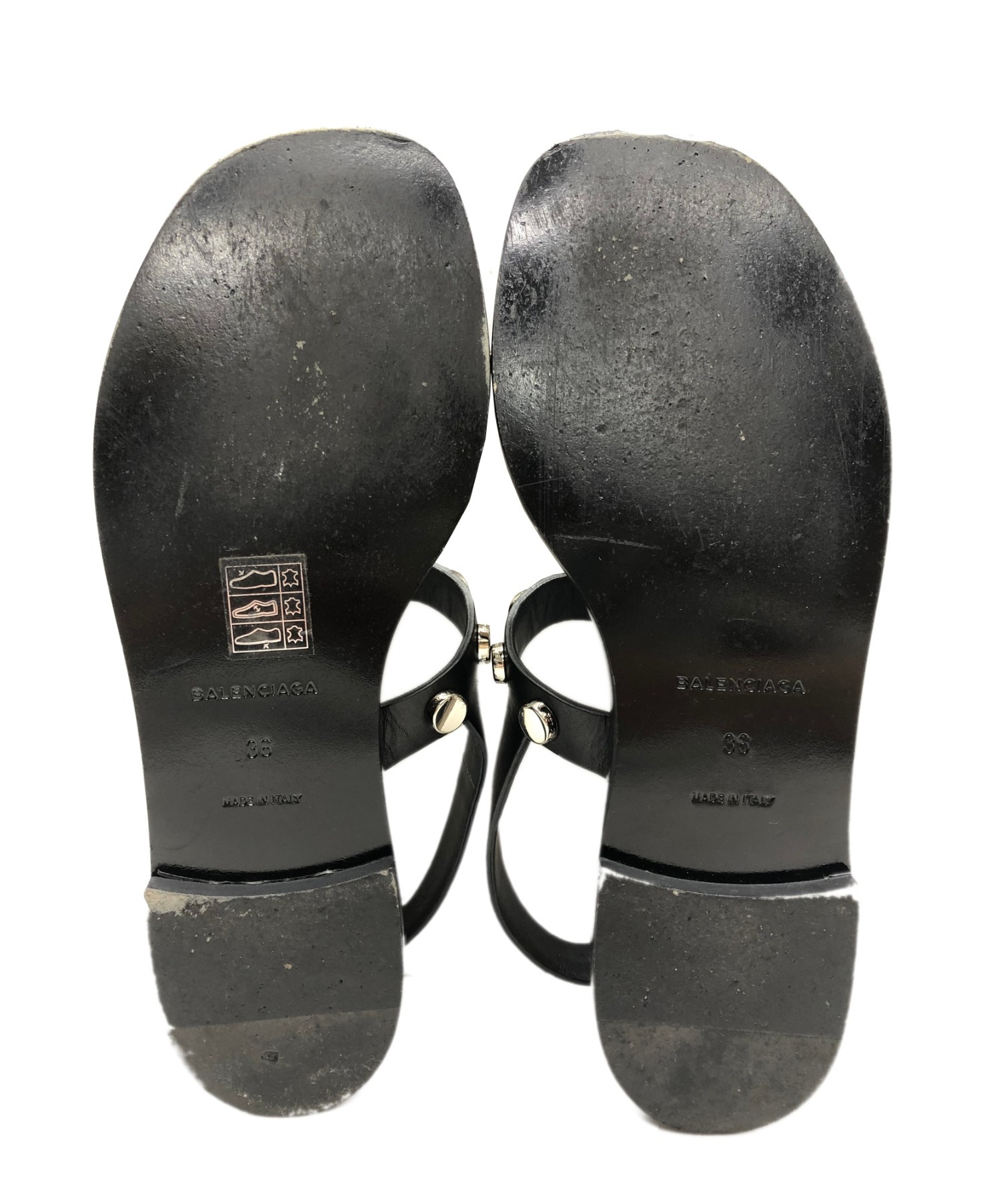 バレンシアガ　スタッズサンダル　黒 中古・古着通販】BALENCIAGA (バレンシアガ) スタッズストラップ