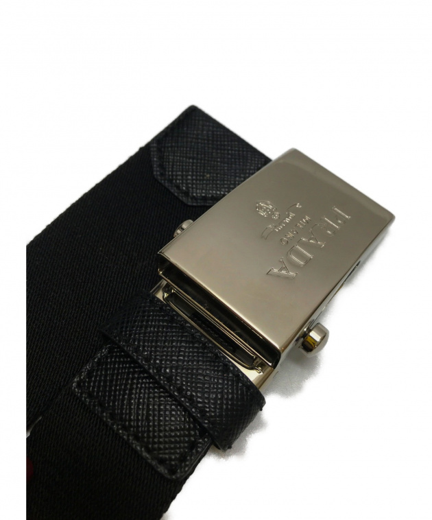 中古・古着通販】PRADA (プラダ) ロゴガチャベルト ブラック｜ブランド