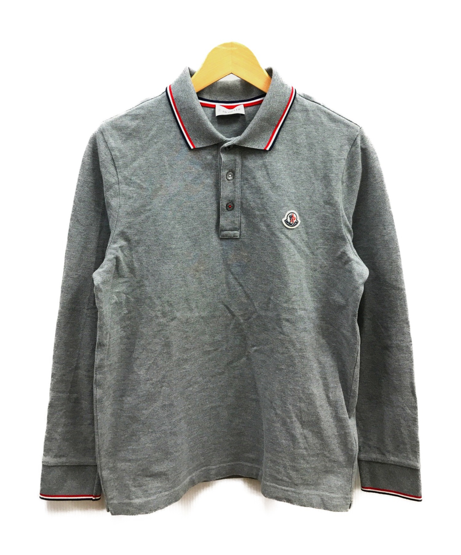 中古・古着通販】MONCLER (モンクレール) 長袖ポロシャツ グレー
