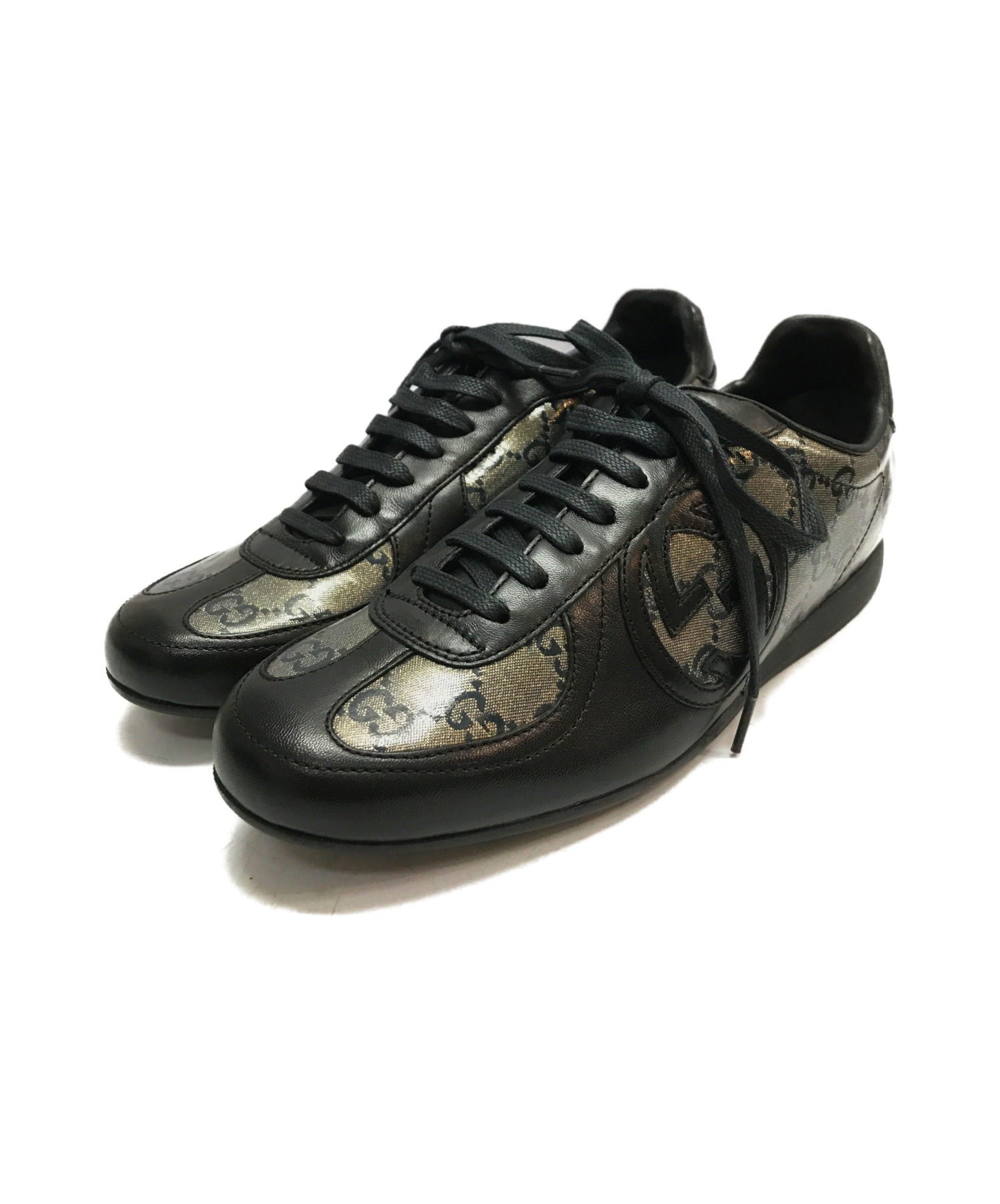 中古・古着通販】GUCCI (グッチ) GG柄スニーカー ブラック 中古・古着通販】GUCCI (グッチ) GG柄スニーカー ブラック