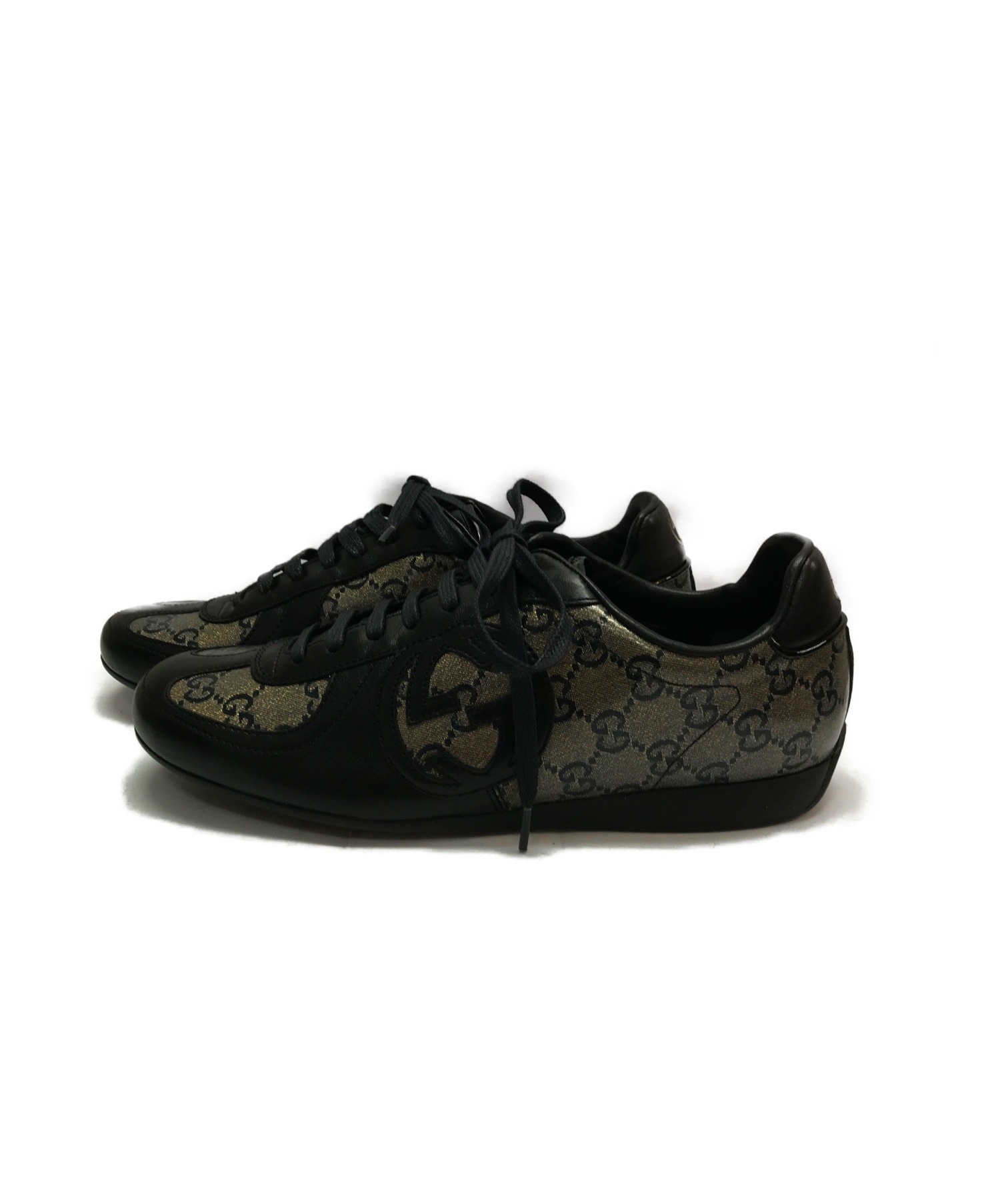 中古・古着通販】GUCCI (グッチ) GG柄スニーカー ブラック 中古・古着通販】GUCCI (グッチ) GG柄スニーカー ブラック