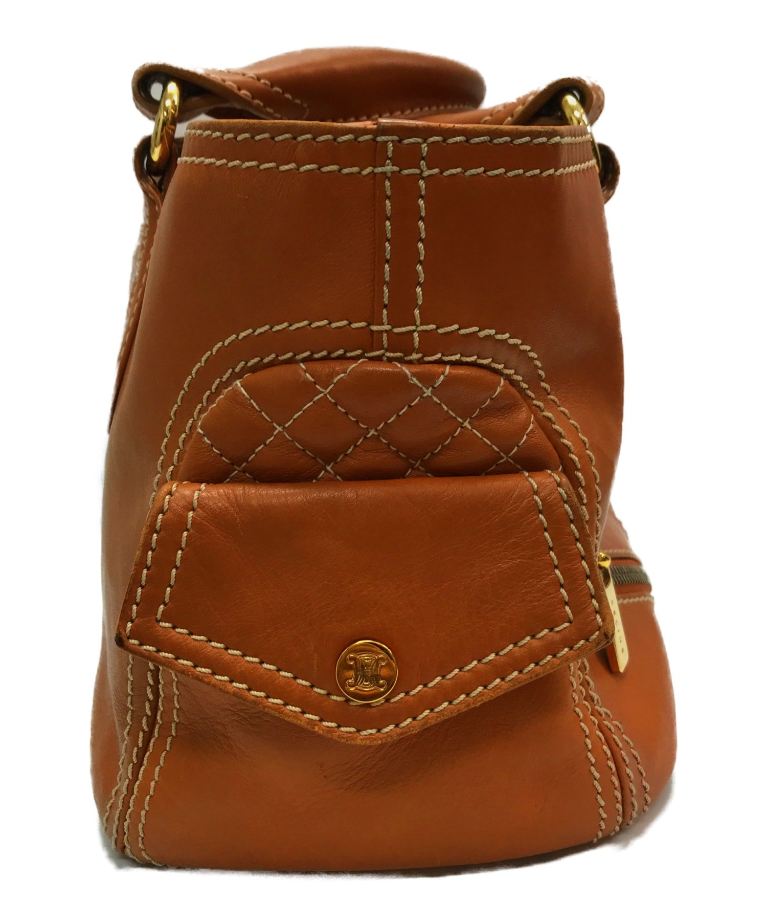 CELINE ブギーバック CELINE（セリーヌ） ブギーバック エナメル切り替え ファー