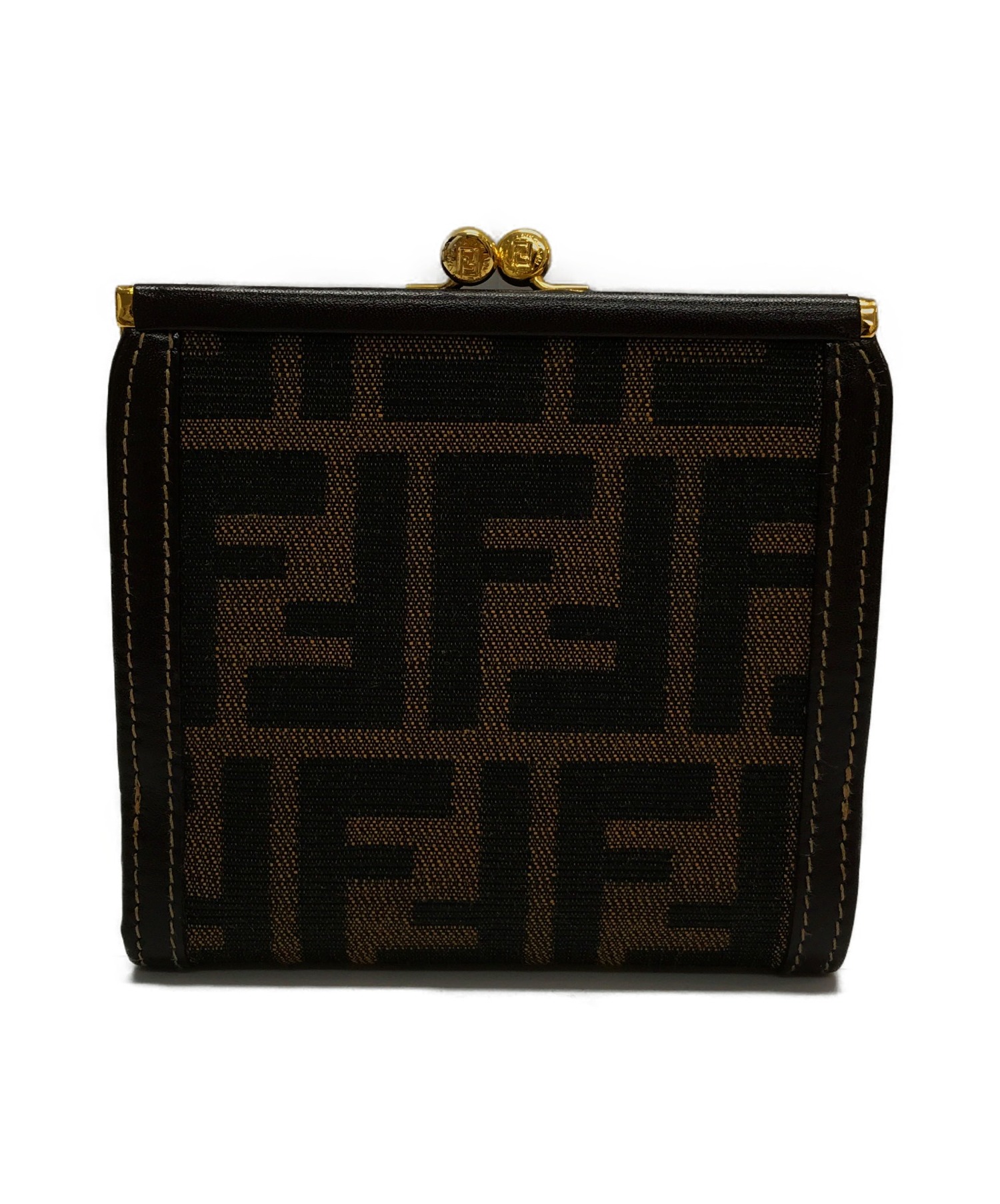中古・古着通販】FENDI (フェンディ) ズッカ柄がま口財布 ブラウン