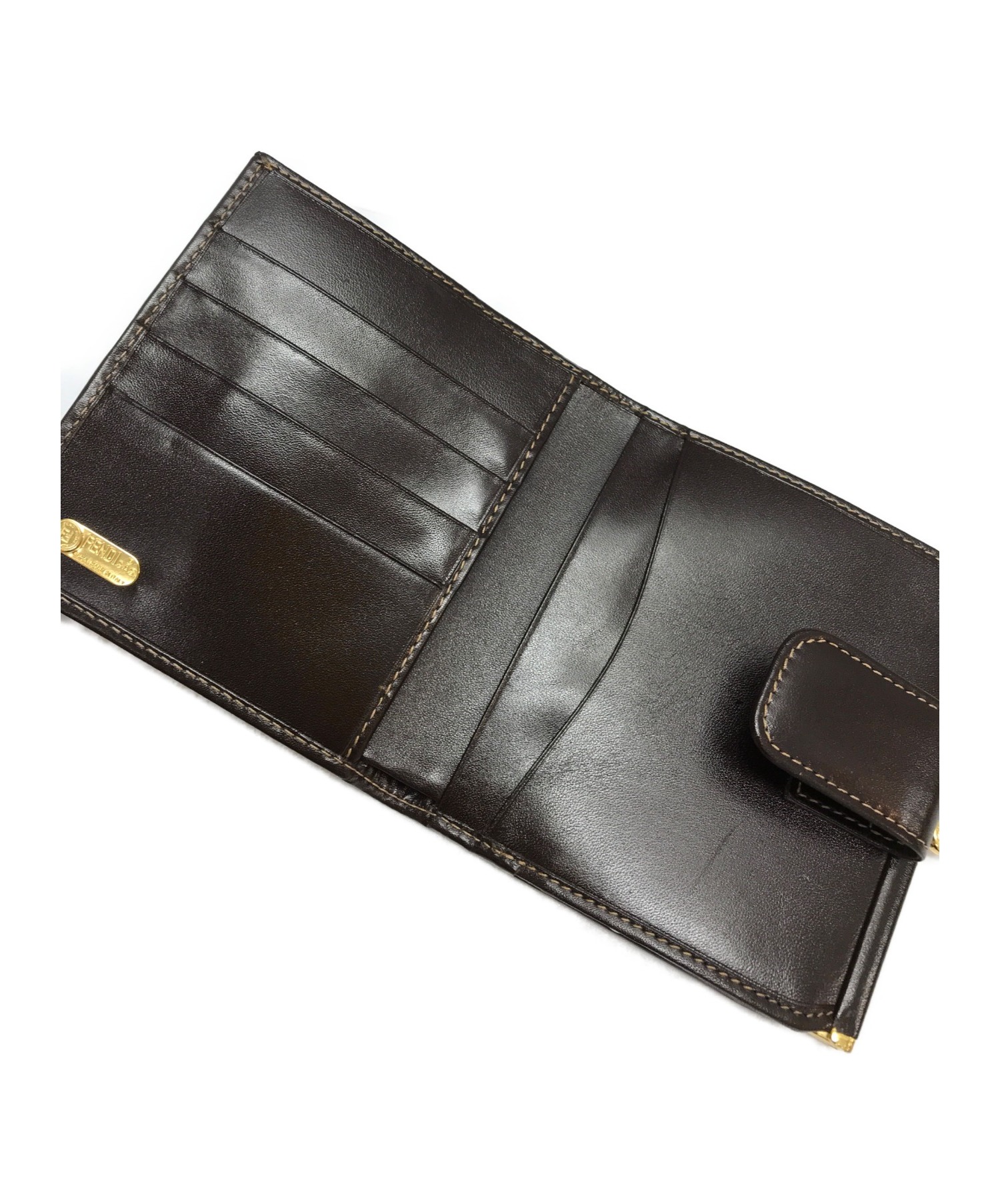 中古・古着通販】FENDI (フェンディ) ズッカ柄がま口財布 ブラウン