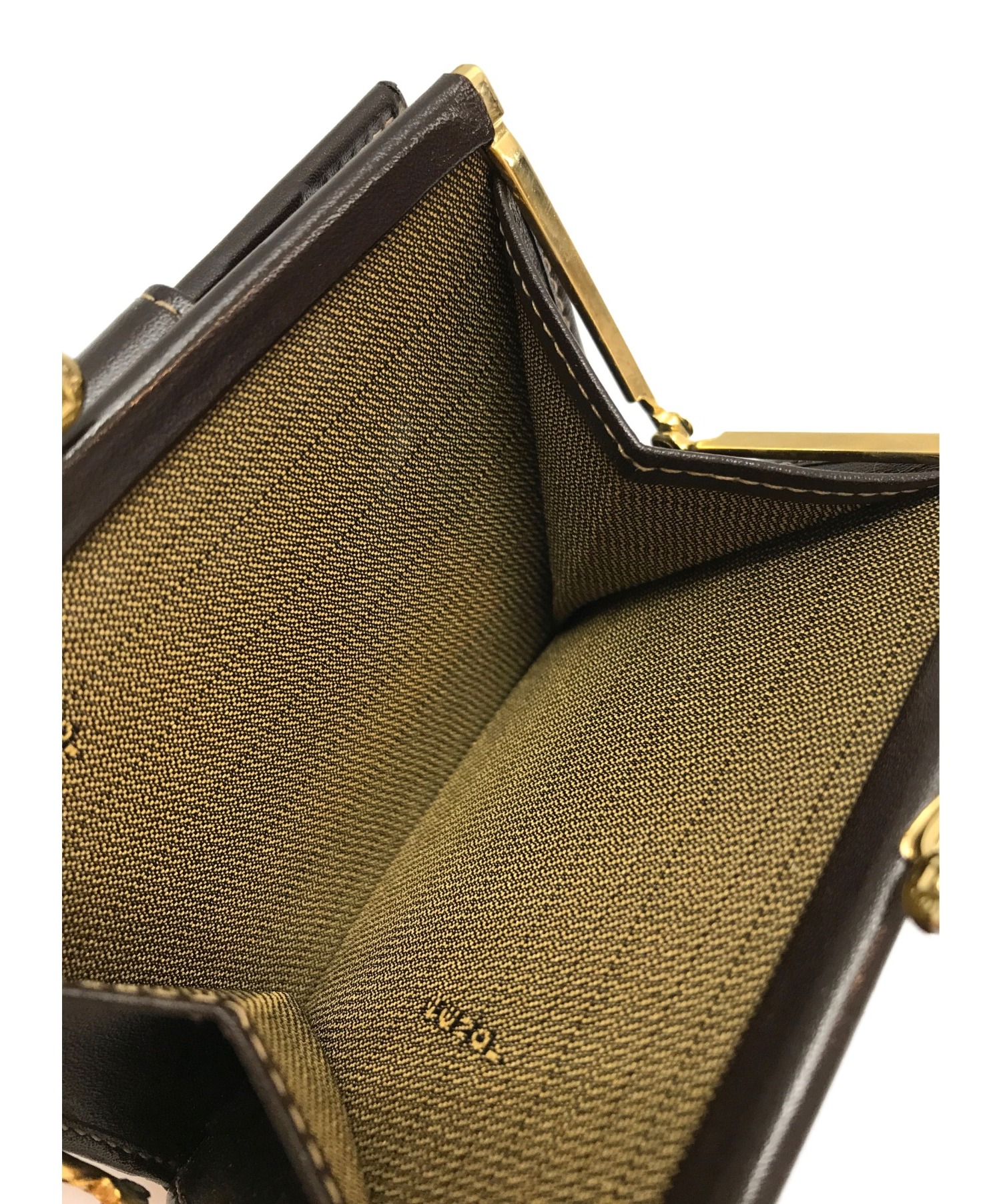 中古・古着通販】FENDI (フェンディ) ズッカ柄がま口財布 ブラウン