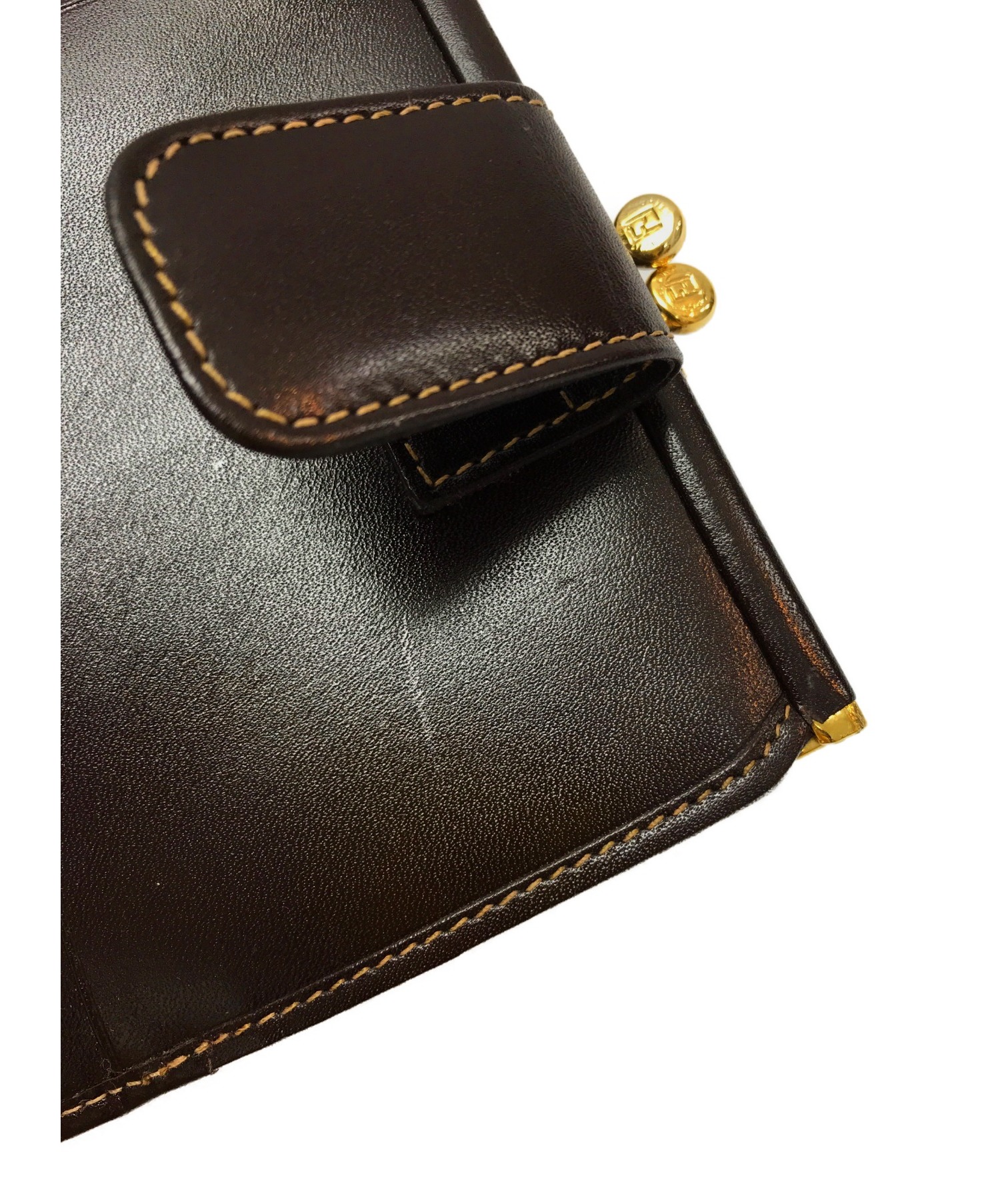 中古・古着通販】FENDI (フェンディ) ズッカ柄がま口財布 ブラウン