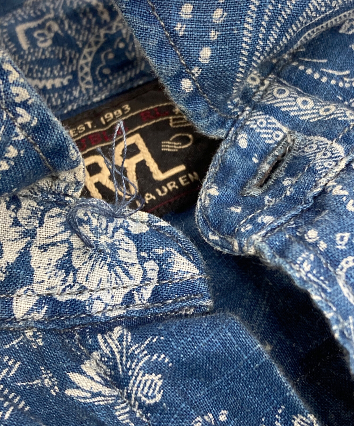 中古・古着通販】RRL (ダブルアールエル) インディゴウエスタンシャツ 