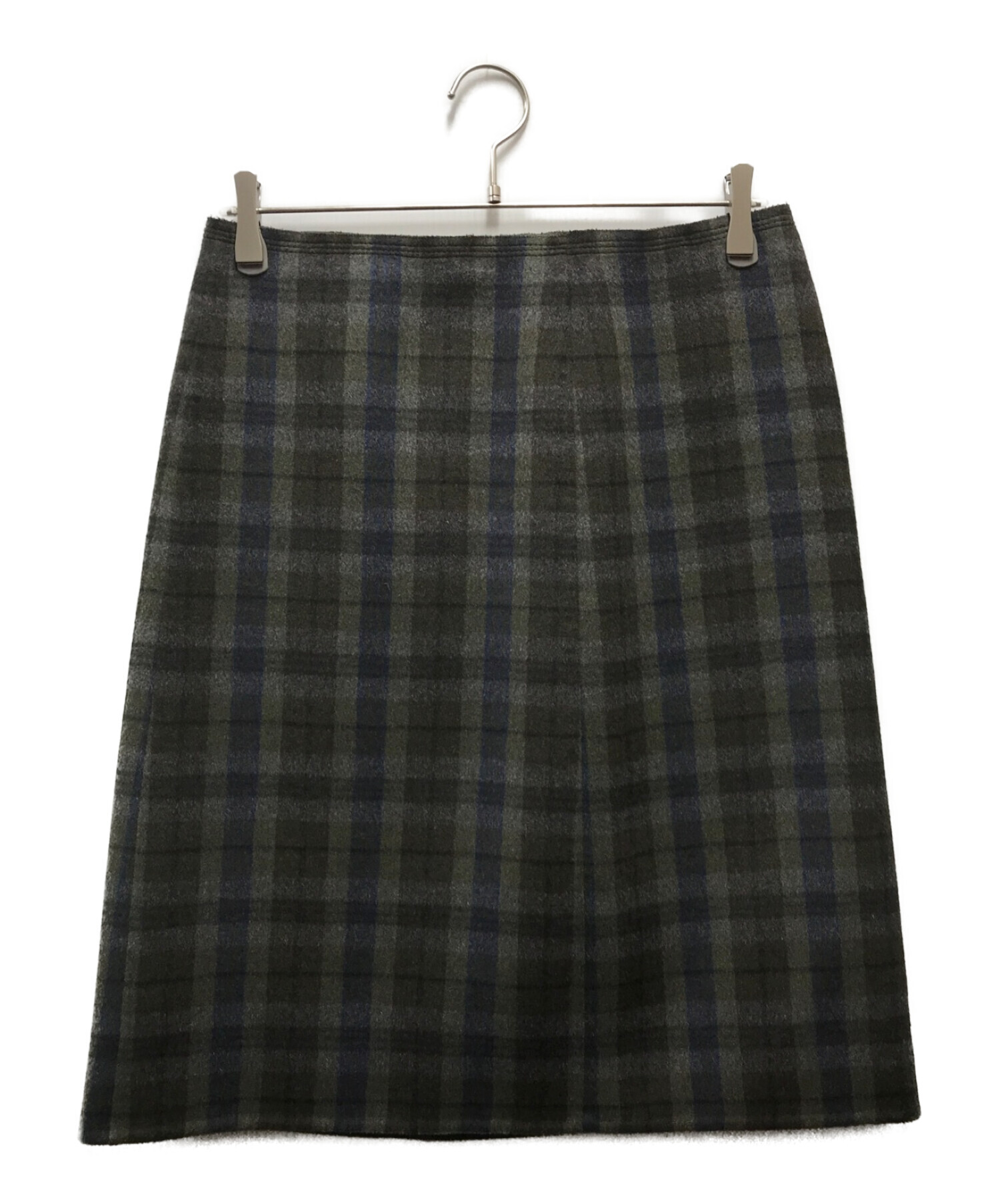中古・古着通販】PRADA (プラダ) チェックスカート グレー サイズ:44