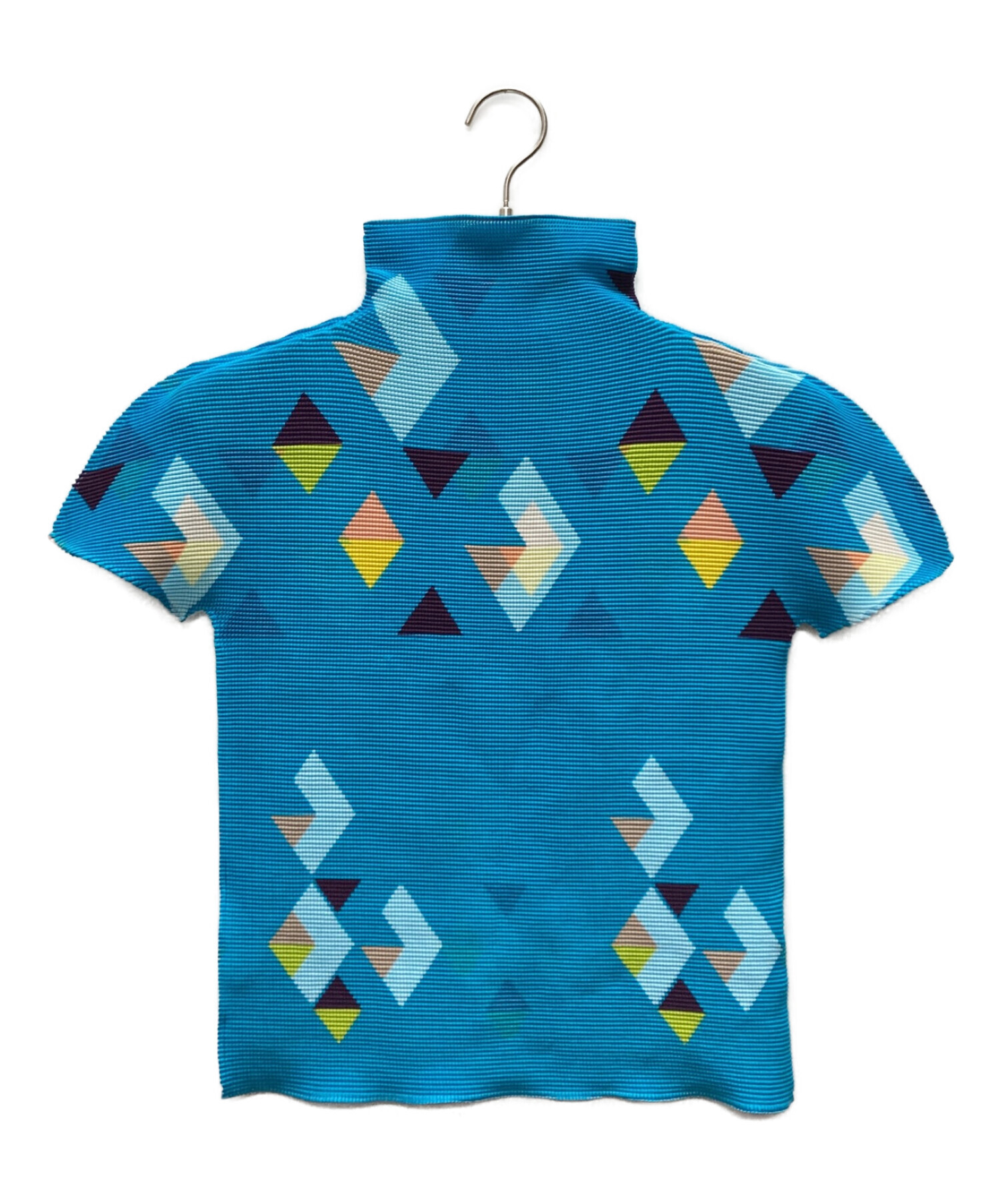 【人気】issey miyake me 半袖シャツ　ワッフル　総柄　フリーサイズ 人気】issey miyake me 半袖シャツワッフル総柄フリーサイズ