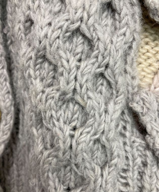 【美品】ジャーナルスタンダード　CSアランニットカーディガン　グレー×キナリ JOURNAL STANDARD（ジャーナルスタンダード）の「CSアランニット