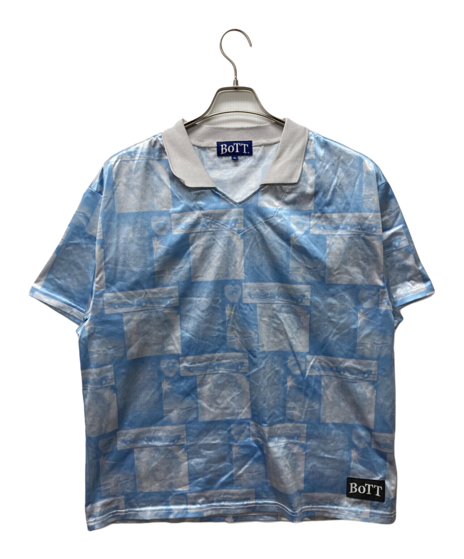 中古・古着通販】BoTT (ボット) 総柄ゲームシャツ スカイブルー サイズ
