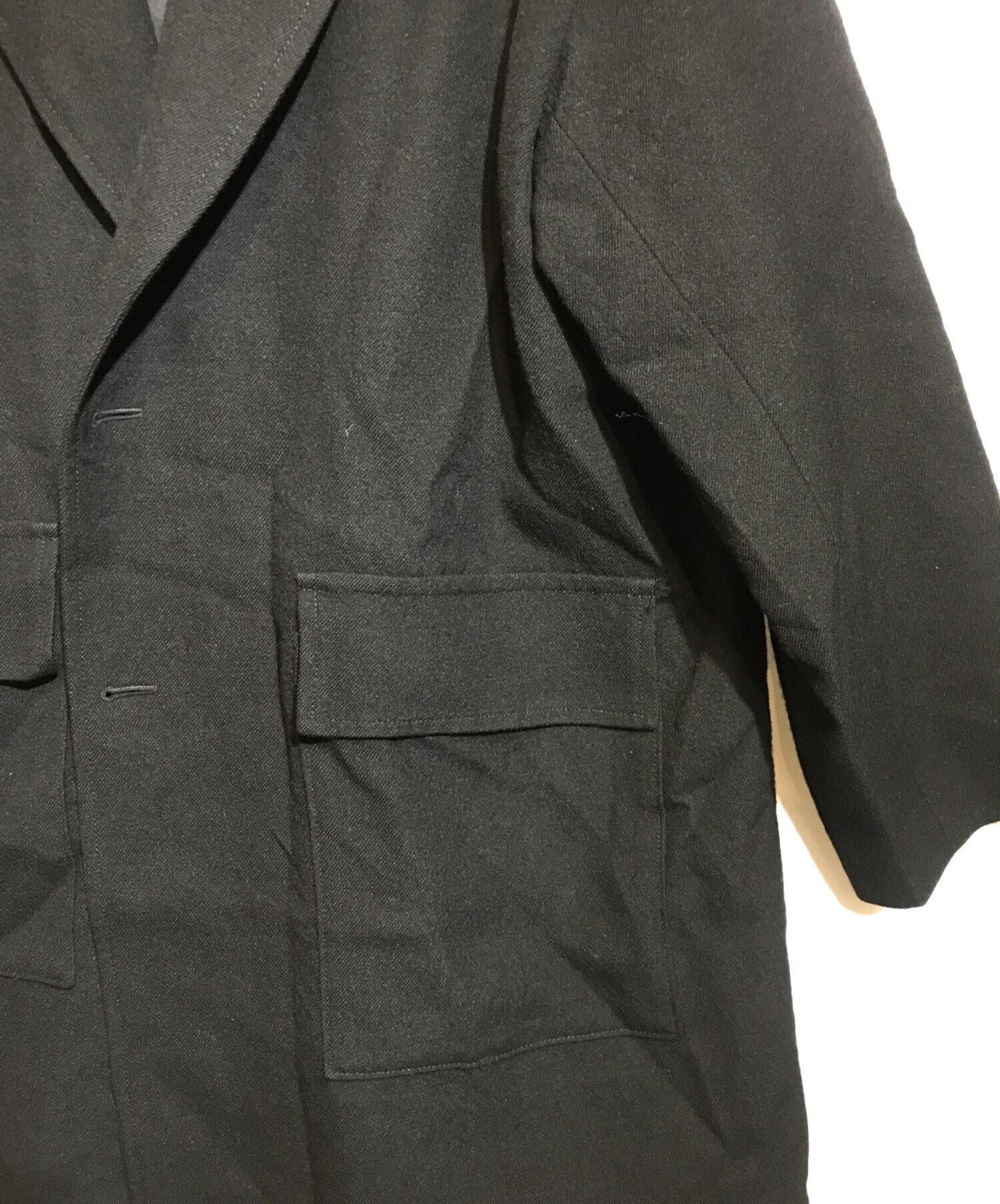 vainl archive SAM COATウールチェスターコート黒ブラックM vainl archive SAM COATウールチェスターコート黒ブラックM｜vainl