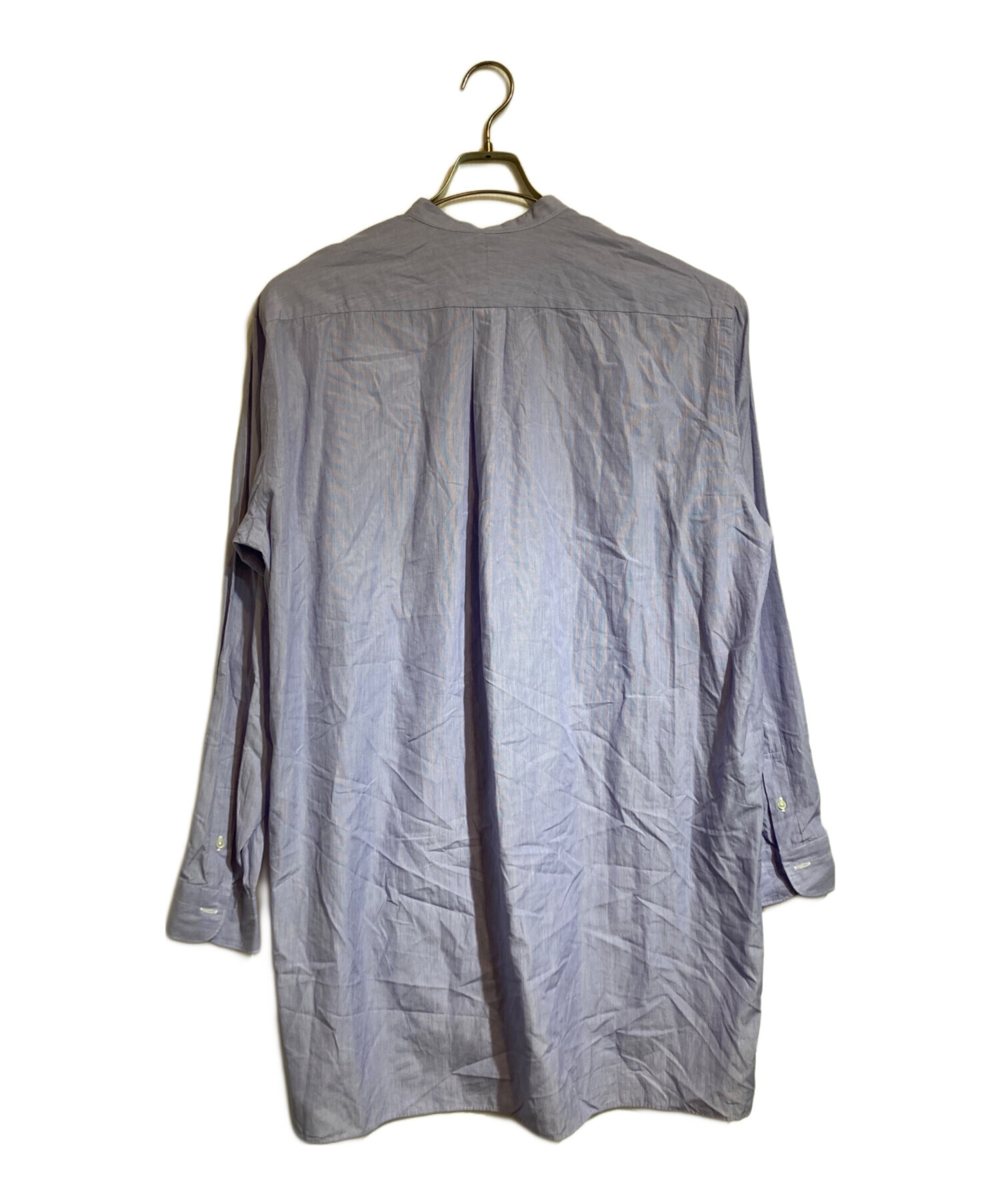 中古・古着通販】COMOLI (コモリ) バンドカラーシャツ パープル サイズ