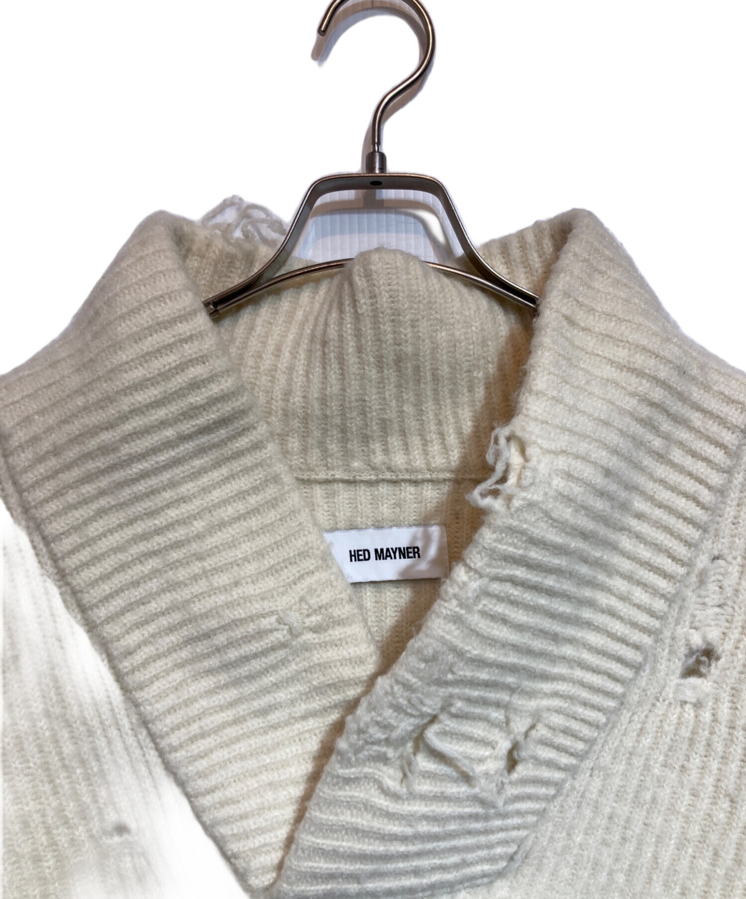 美品HEDMAYNER DESTROYED V-NECK RIB SWEATER 【公式通販】