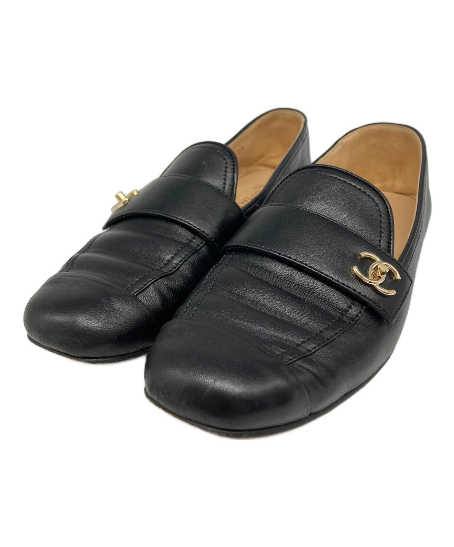 中古・古着通販】CHANEL (シャネル) シャネルロゴローファー