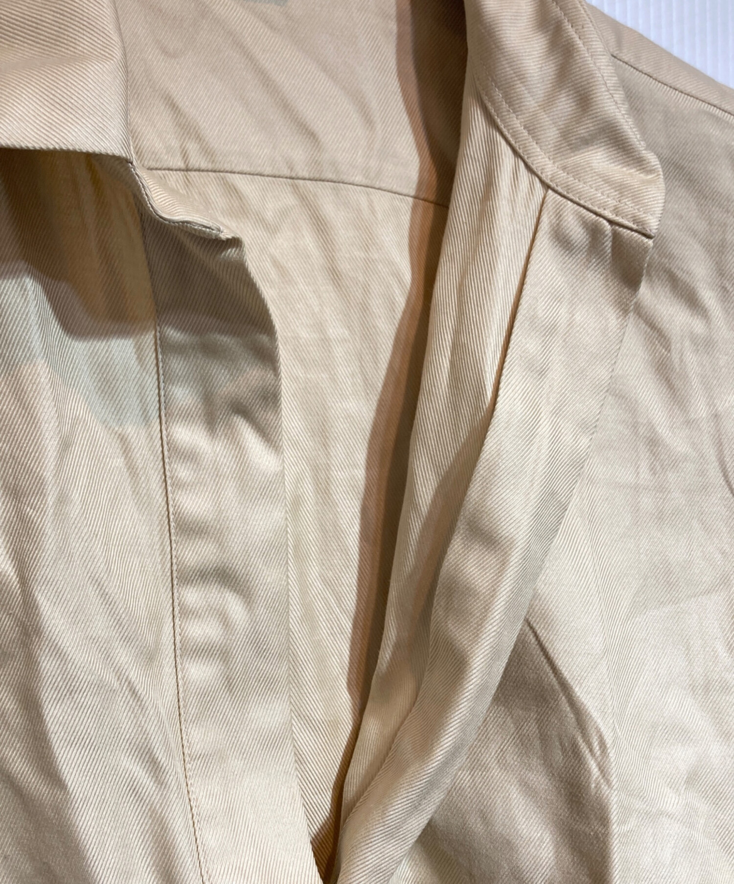 中古・古着通販】HERMES (エルメス) ハーフジップシャツ ベージュ