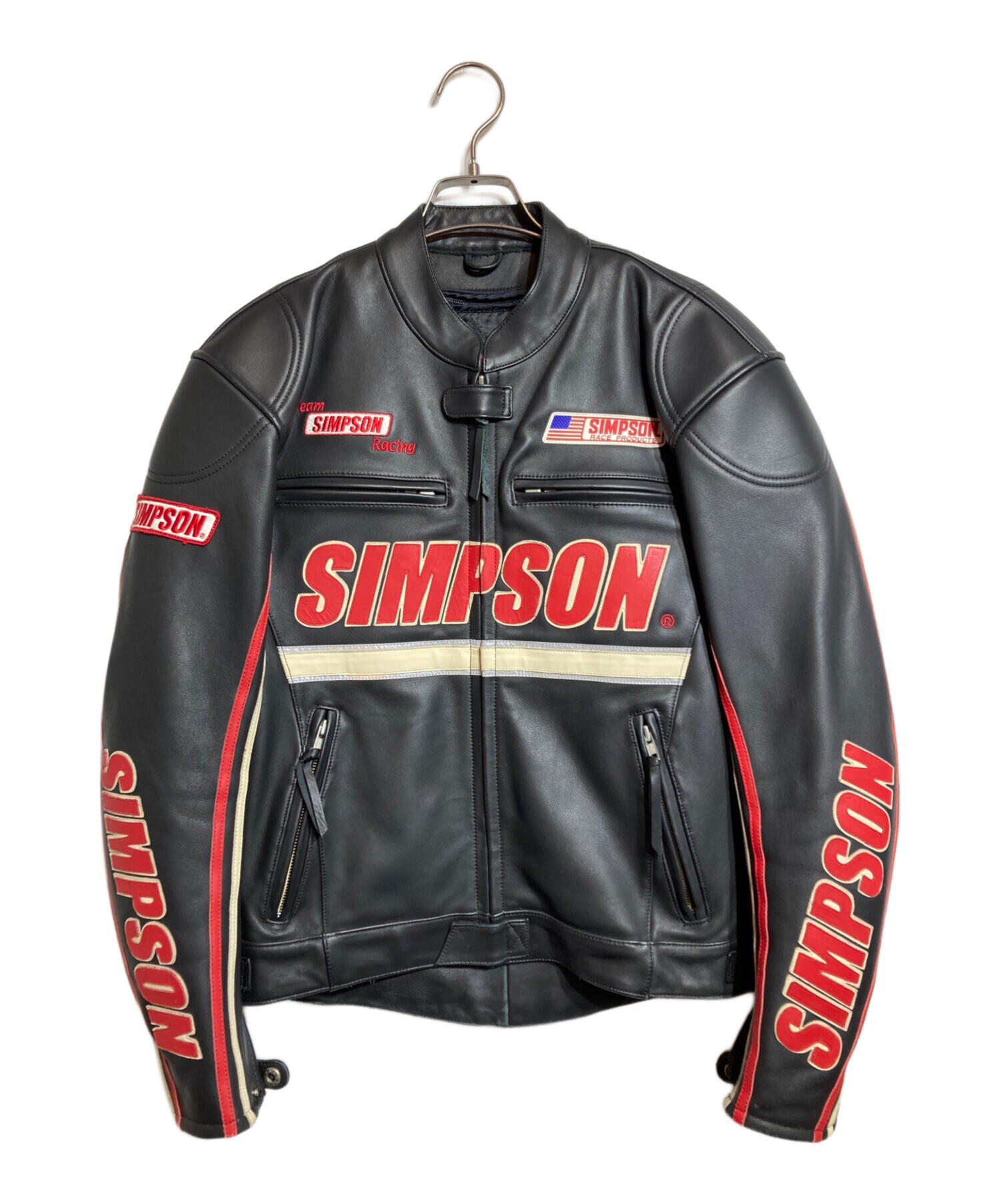 極美品！SIMPSON レザージャケット　ライダースジャケット　シングル 中古・古着通販】SIMPSON (シンプソン) レザーシングル
