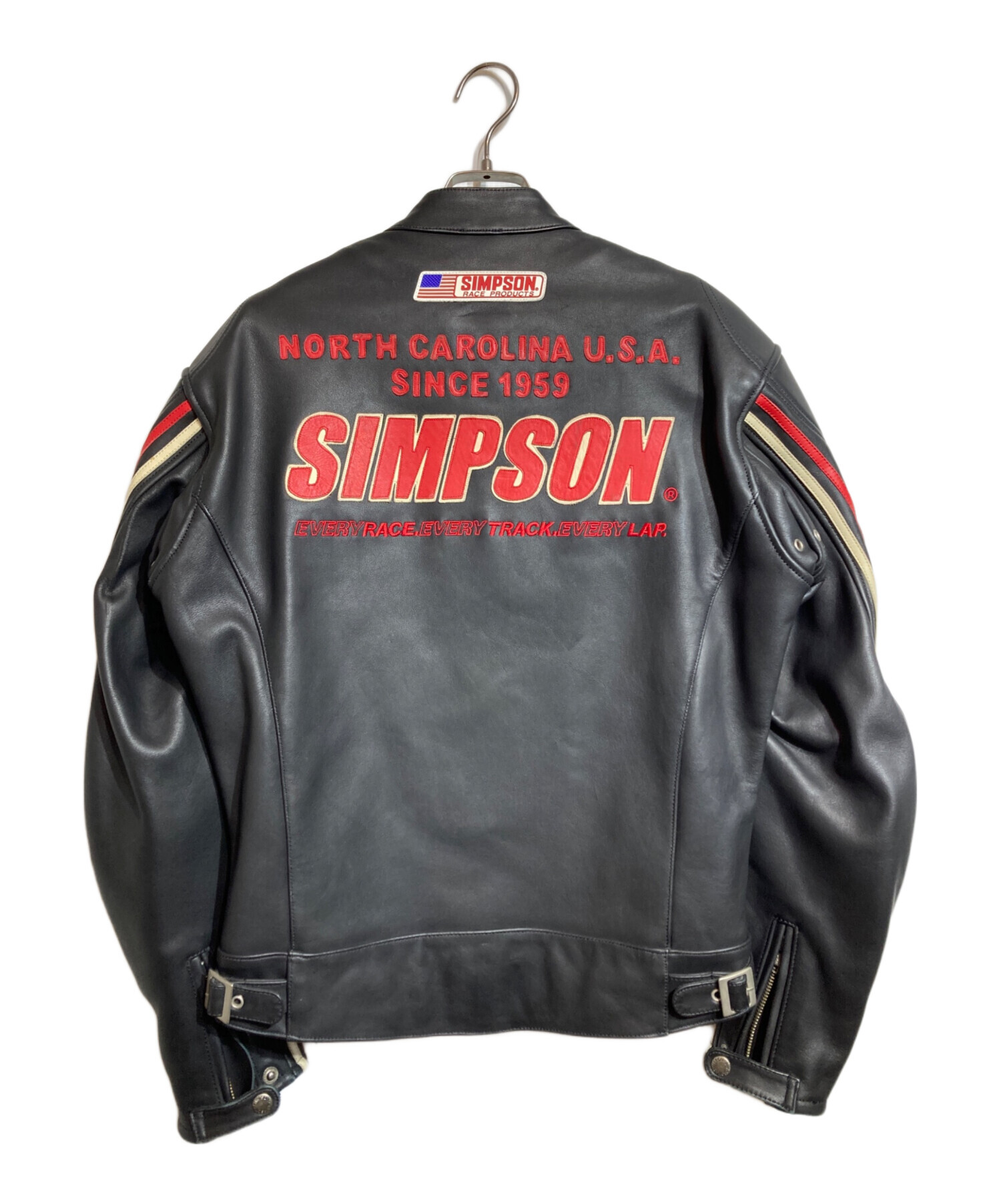 SIMPSON シンプソン　レザージャケット　ライダース　本革　牛革　メンズ　M 中古・古着通販】SIMPSON (シンプソン) レザーシングル