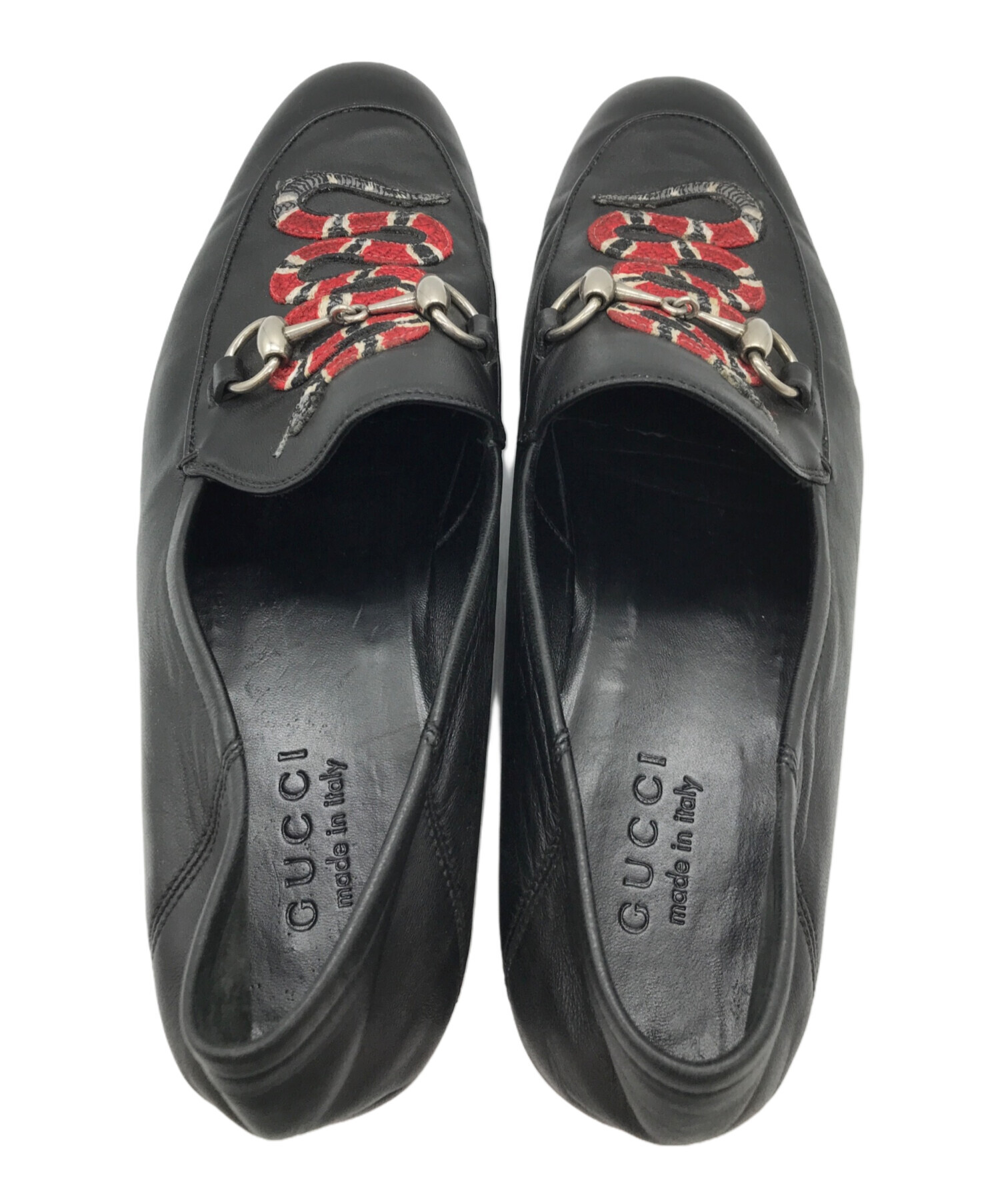 中古・古着通販】GUCCI (グッチ) キングスネークレザーローファー
