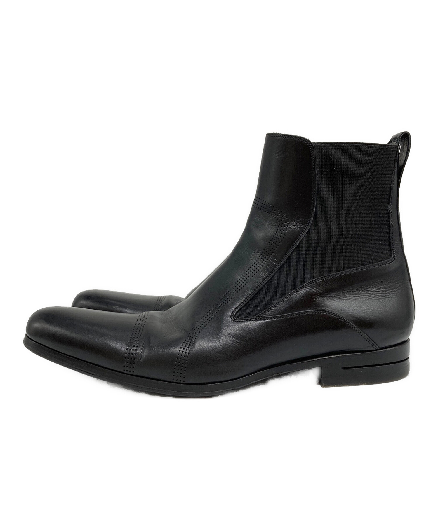 中古・古着通販】Dior (ディオール) サイドゴアブーツ ブラック サイズ  