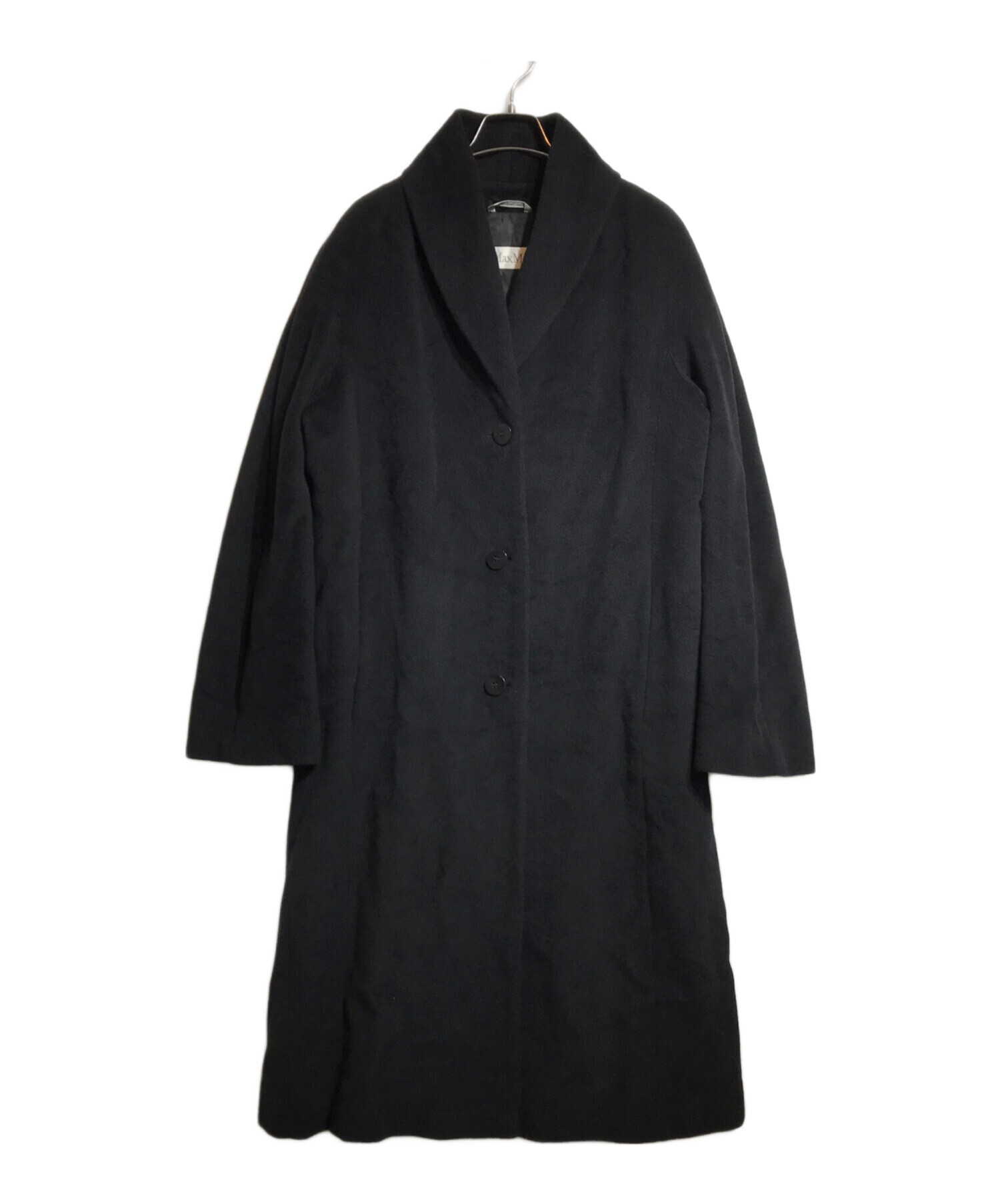 マレーラ MaxMara カシミヤ混 ウールコート L相当 ブラック 美品 中古・古着通販】MaxMara (マックスマーラ) カシミヤ混ウールコート