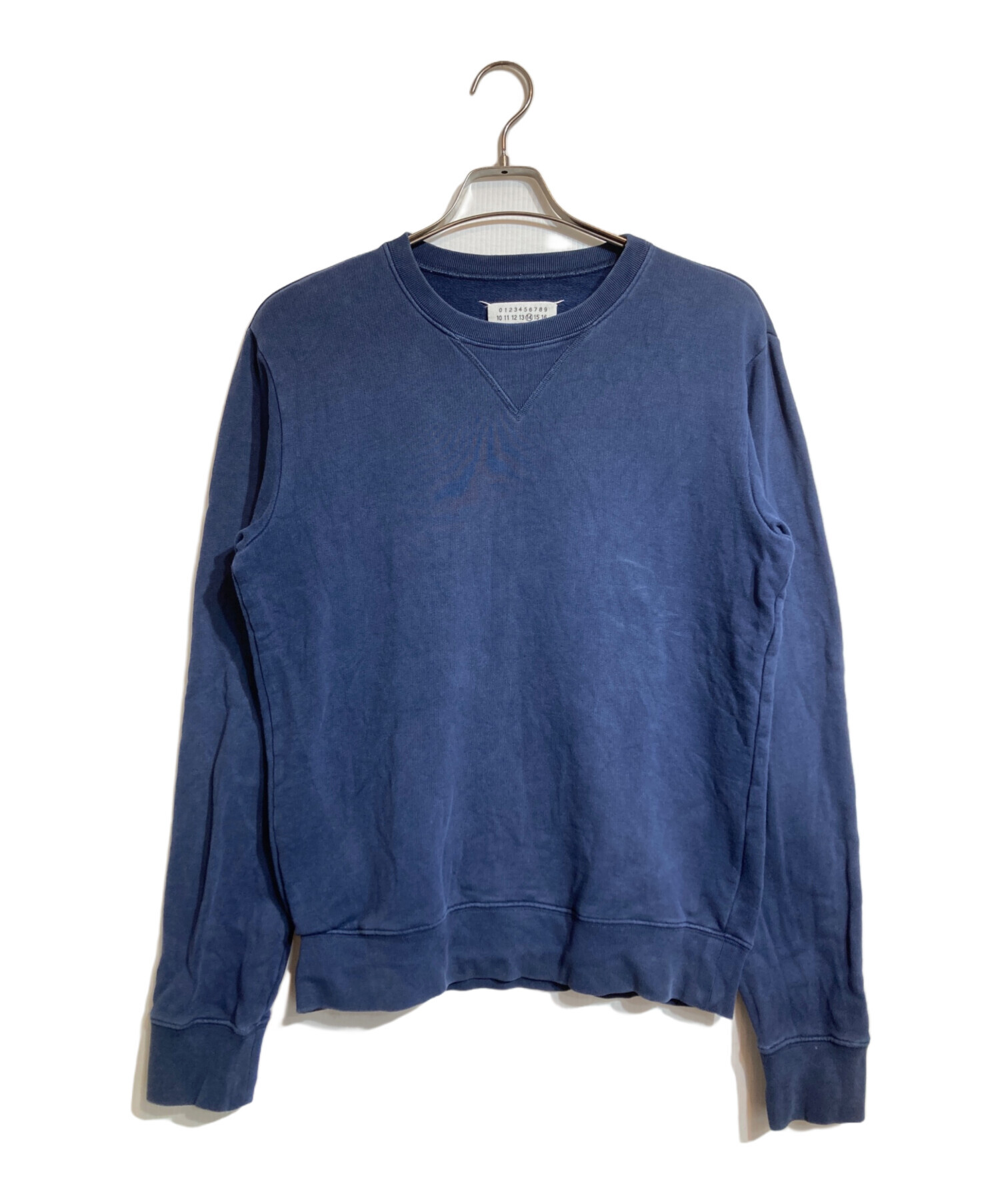 【美品】メゾンマルジェラ　エルボ　パッチ　トレーナー　トップス　ネイビー メゾンマルジェラ エルボーパッチ スウェット ネイビー Maison