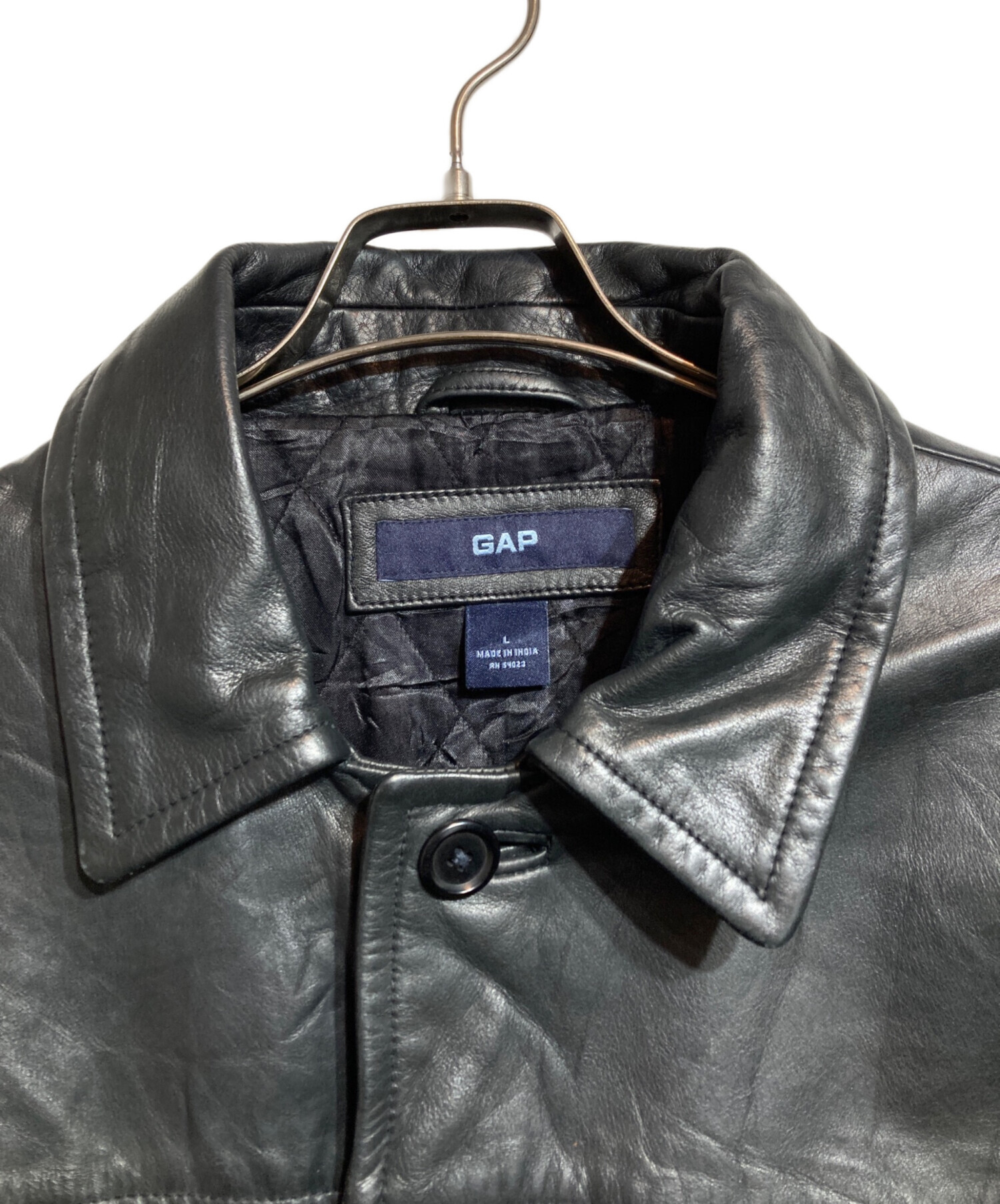 中古・古着通販】GAP (ギャップ) レザーカーコート ブラック サイズ:L