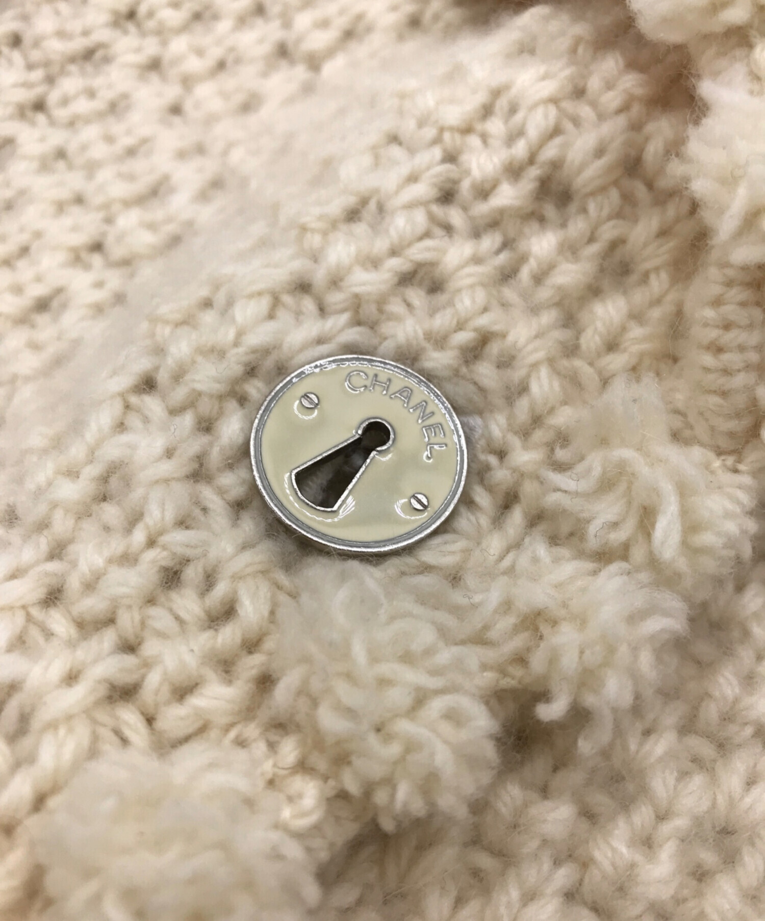 中古・古着通販】CHANEL (シャネル) ニットジャケット アイボリー