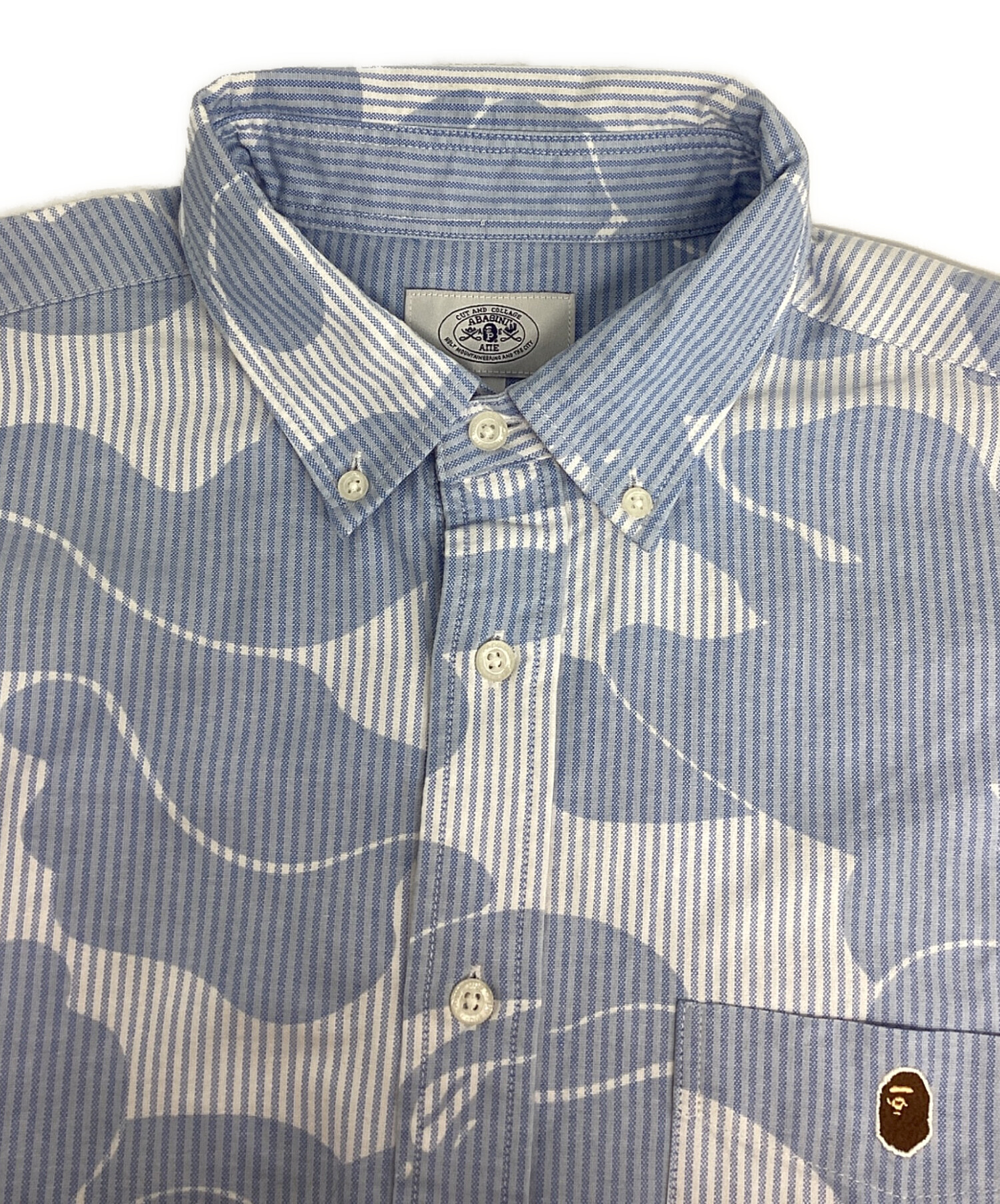 アベイシングエイプ サイズ:XL  1ST CAMO APPLIQUE OXFORD BD SHIRT ファーストカモアップリケボタンダウン半袖シャツ 中古 BS99 中古・古着通販】A BATHING APE (アベイシングエイプ) Solid Camo